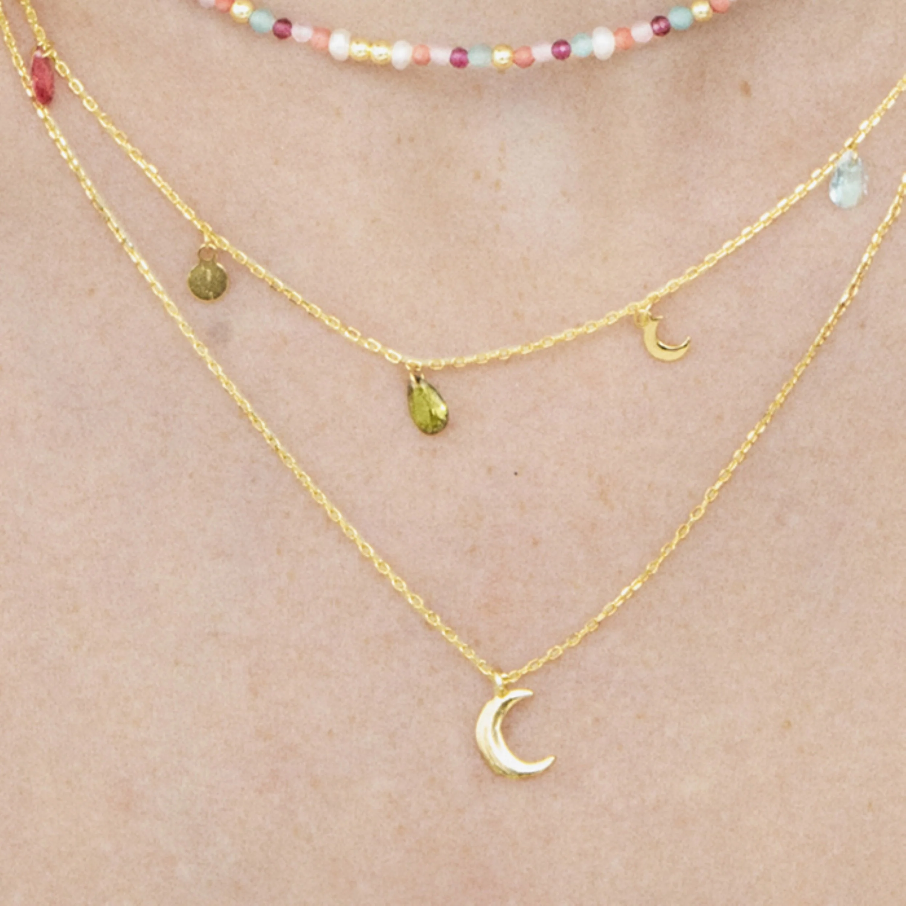 Collar de Plata de Ley 925 acabado en oro amarillo 18K - Crescent - Image 3