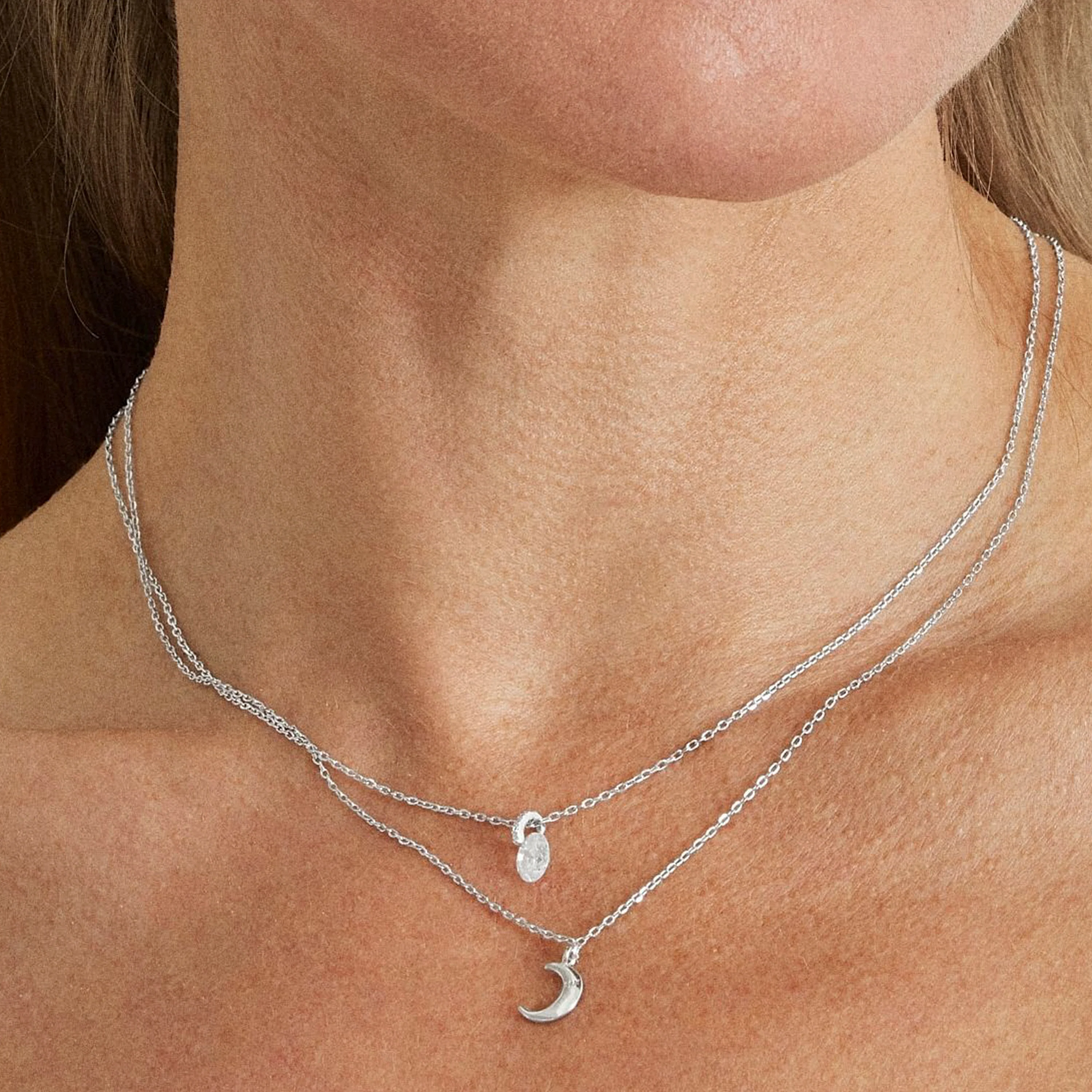 Collar de Plata de Ley 925 acabado en rodio - Crescent - Image 4