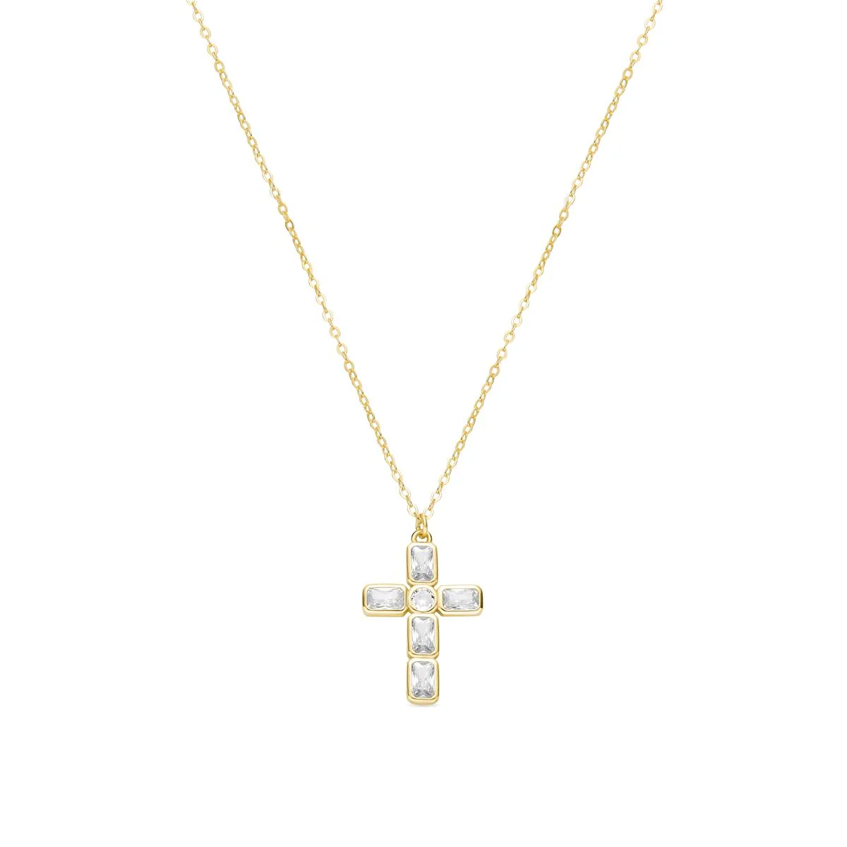 Collar Cruz Plata De Ley 925 - Cruz BLANCO