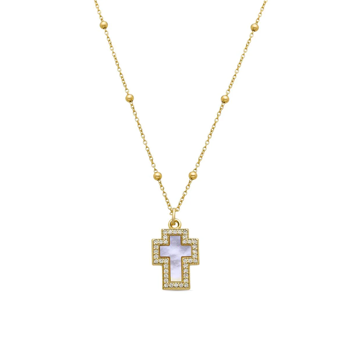 Collar Cruz Plata de Ley 925 - Cruz BLANCO