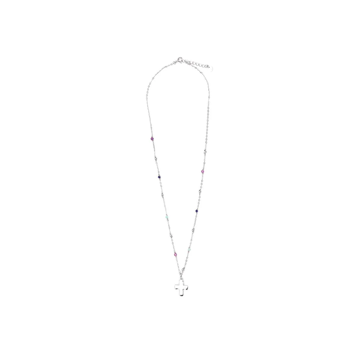 Collar Cruz Plata de Ley 925 - Cruz AZUL - Image 2
