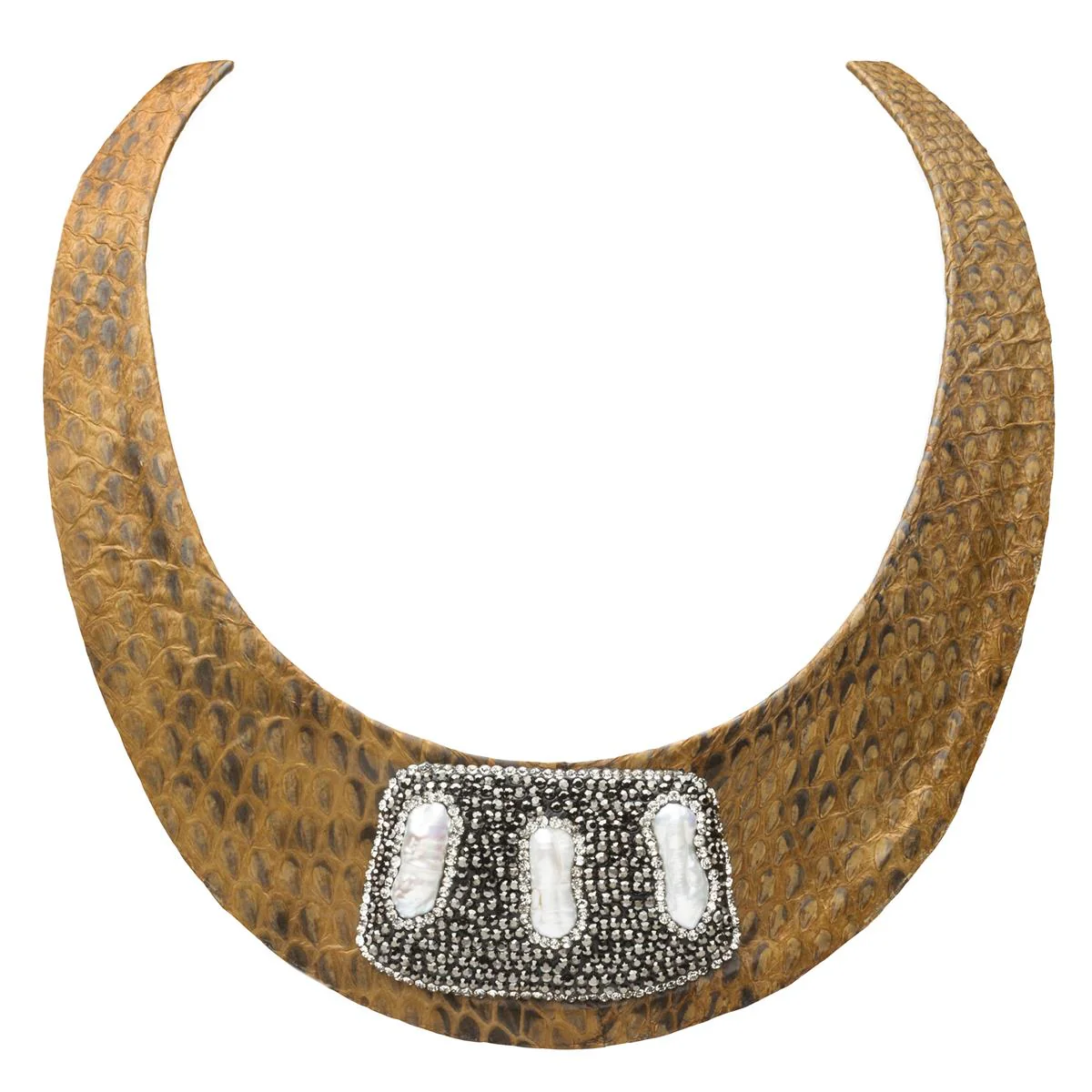 Collar Dahem acabado en Rodio - Dahem MARRON