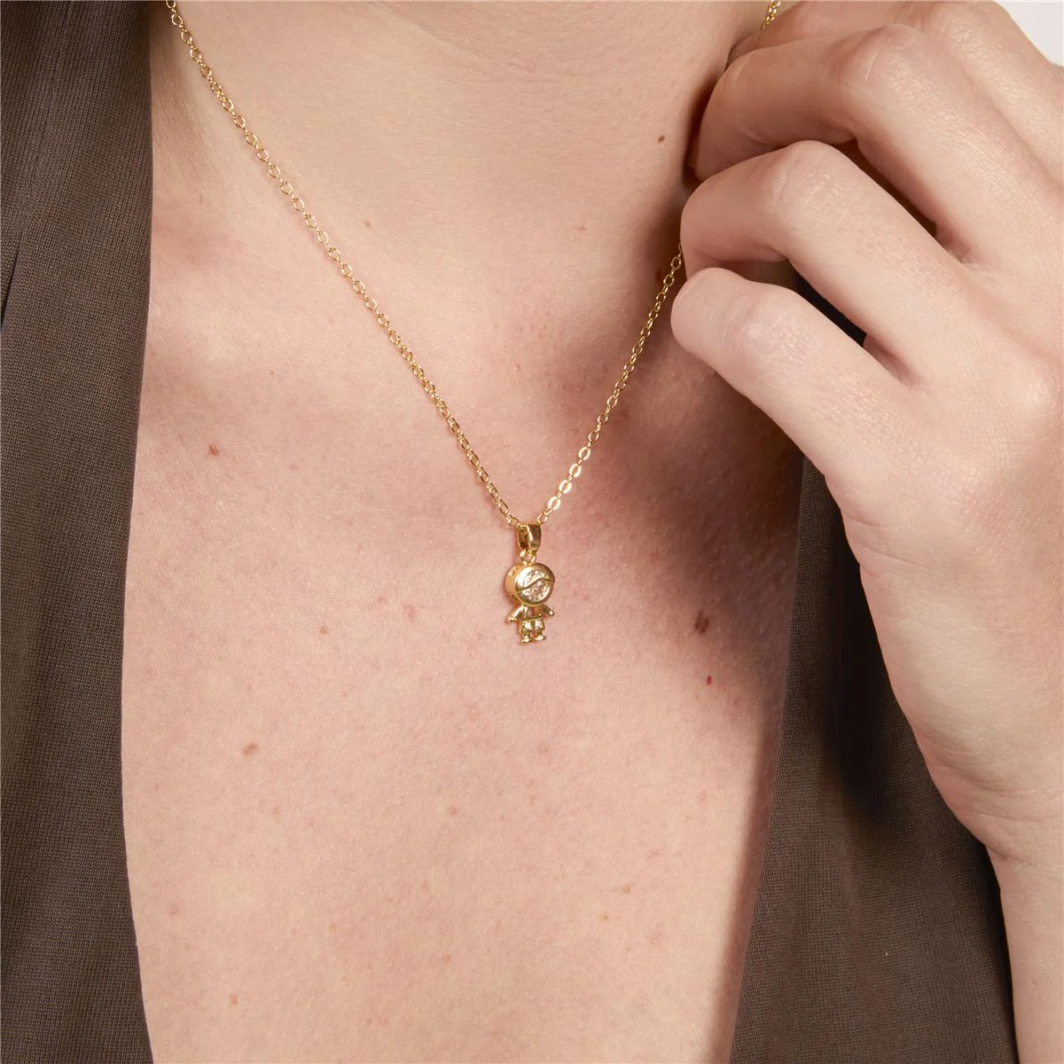 Collar de Circonita Brillante acabado en oro amarillo de 18k - Boy - Image 6