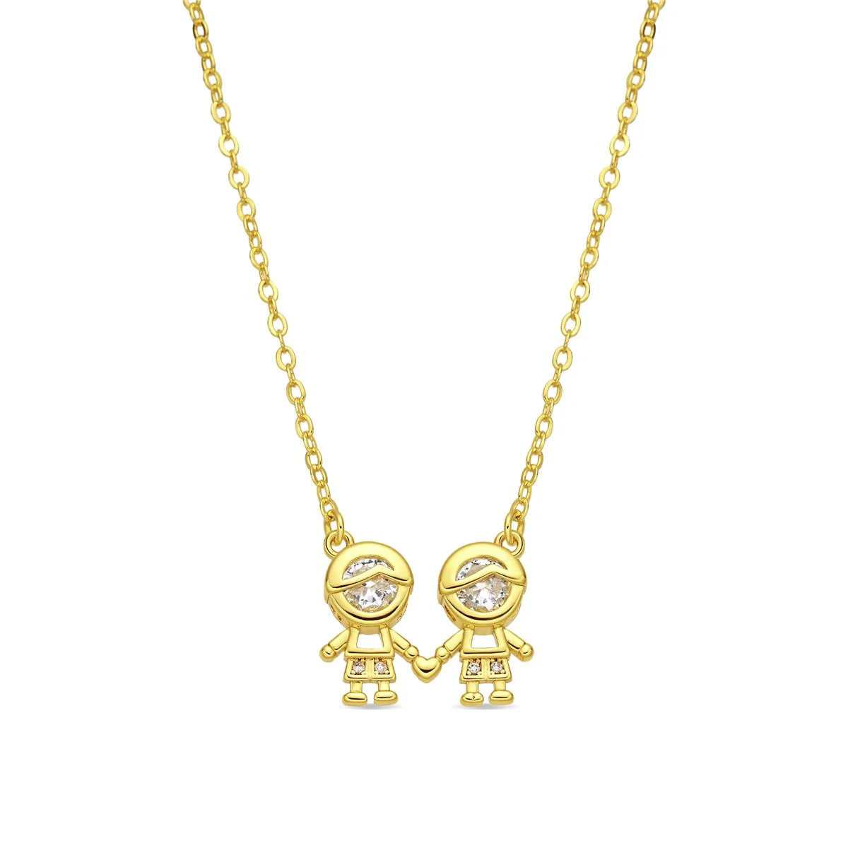 Collar de Circonita Brillante acabado en oro amarillo de 18k - Boys