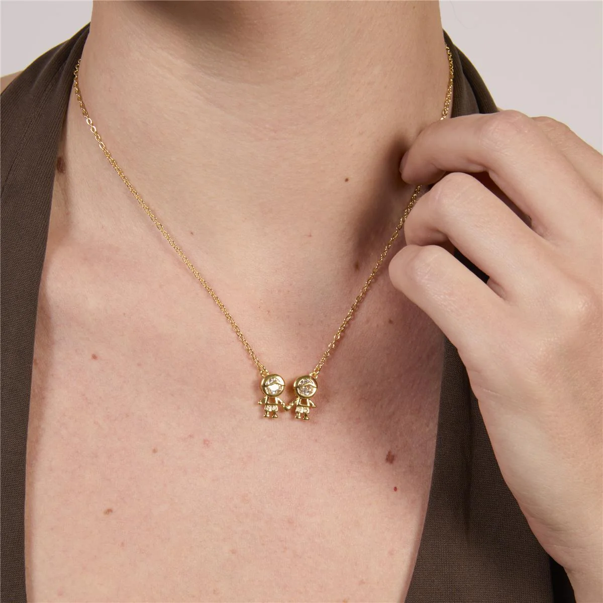 Collar de Circonita Brillante acabado en oro amarillo de 18k - Boys - Image 6