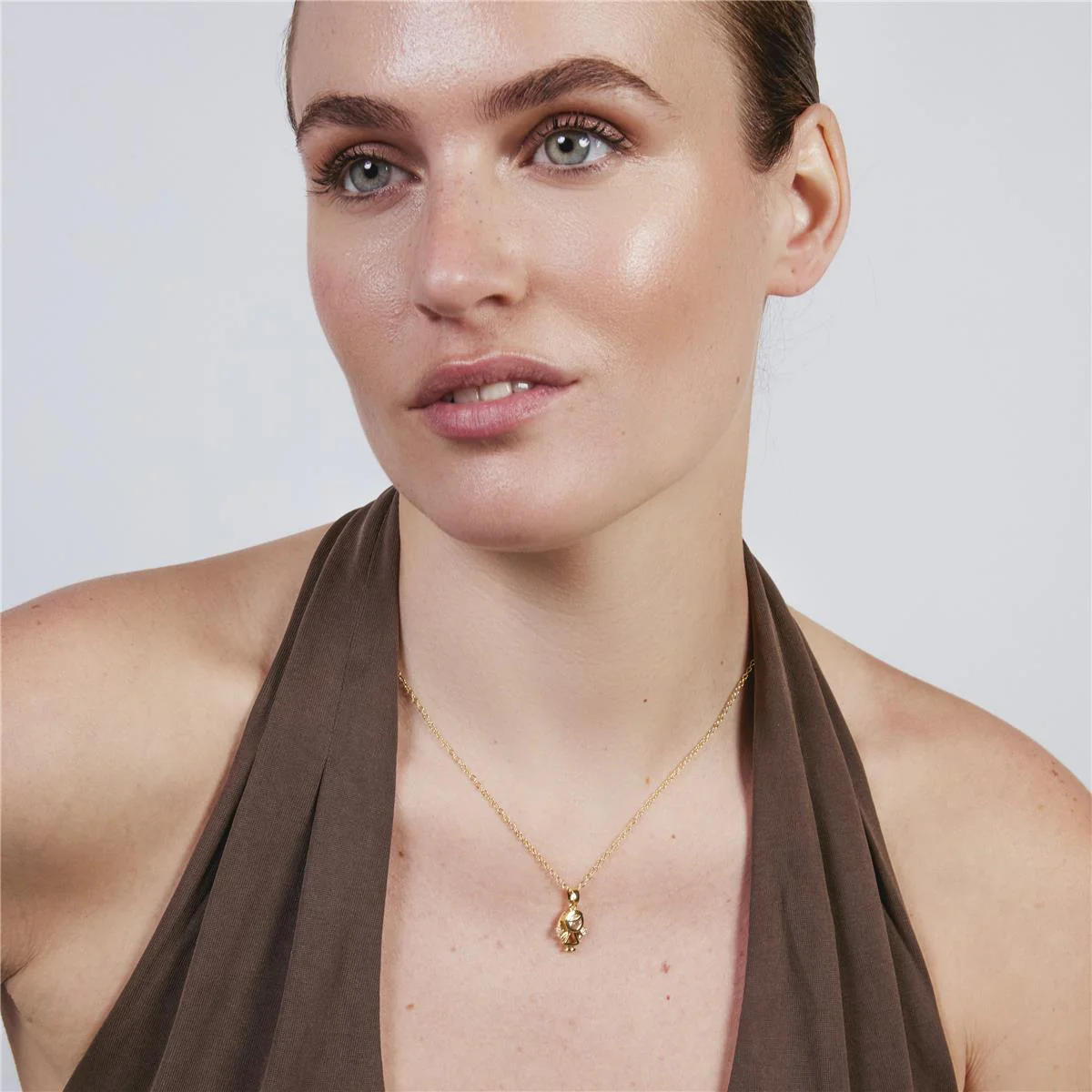 Collar de Circonita Brillante acabado en oro amarillo de 18k - Girl - Image 2