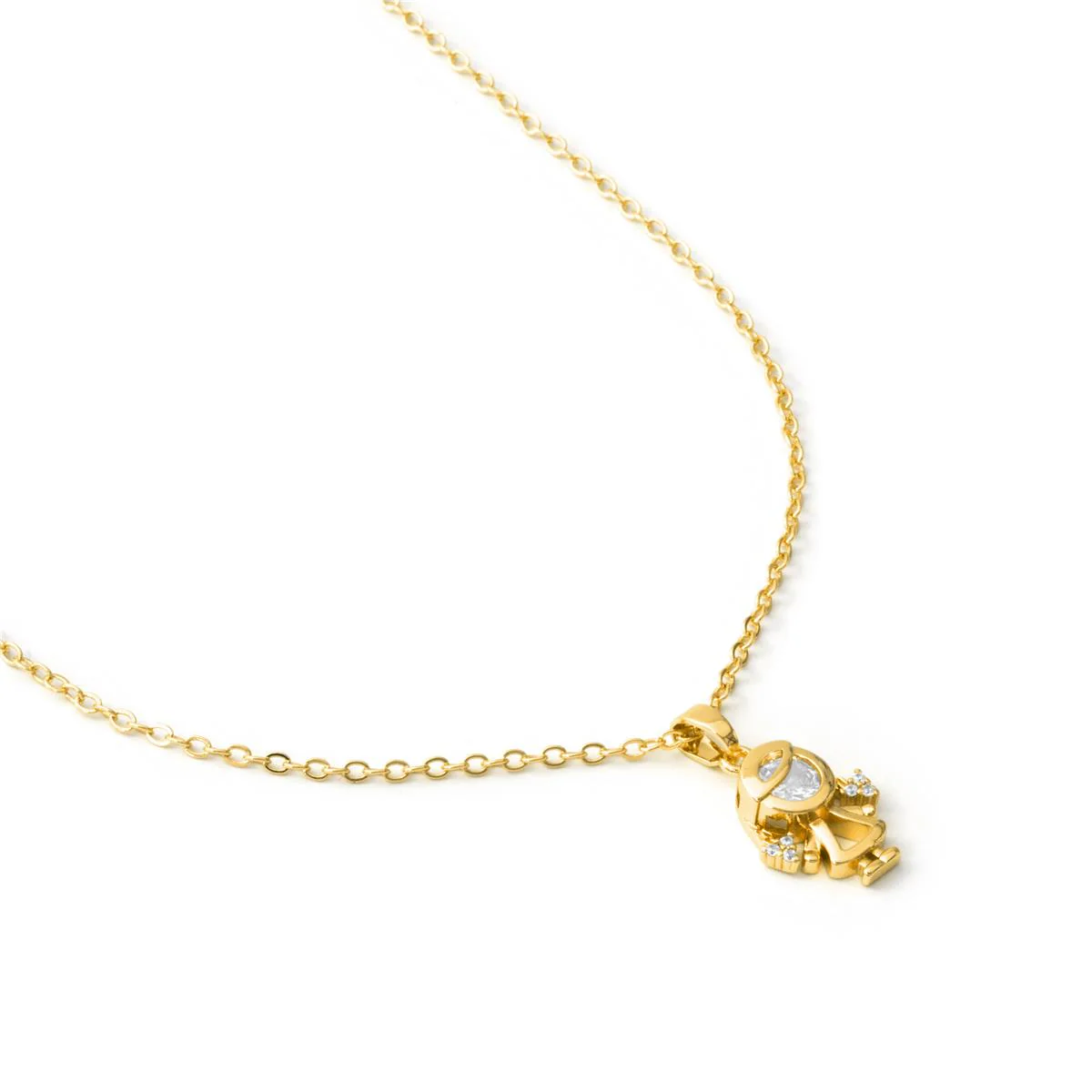 Collar de Circonita Brillante acabado en oro amarillo de 18k - Girl - Image 5