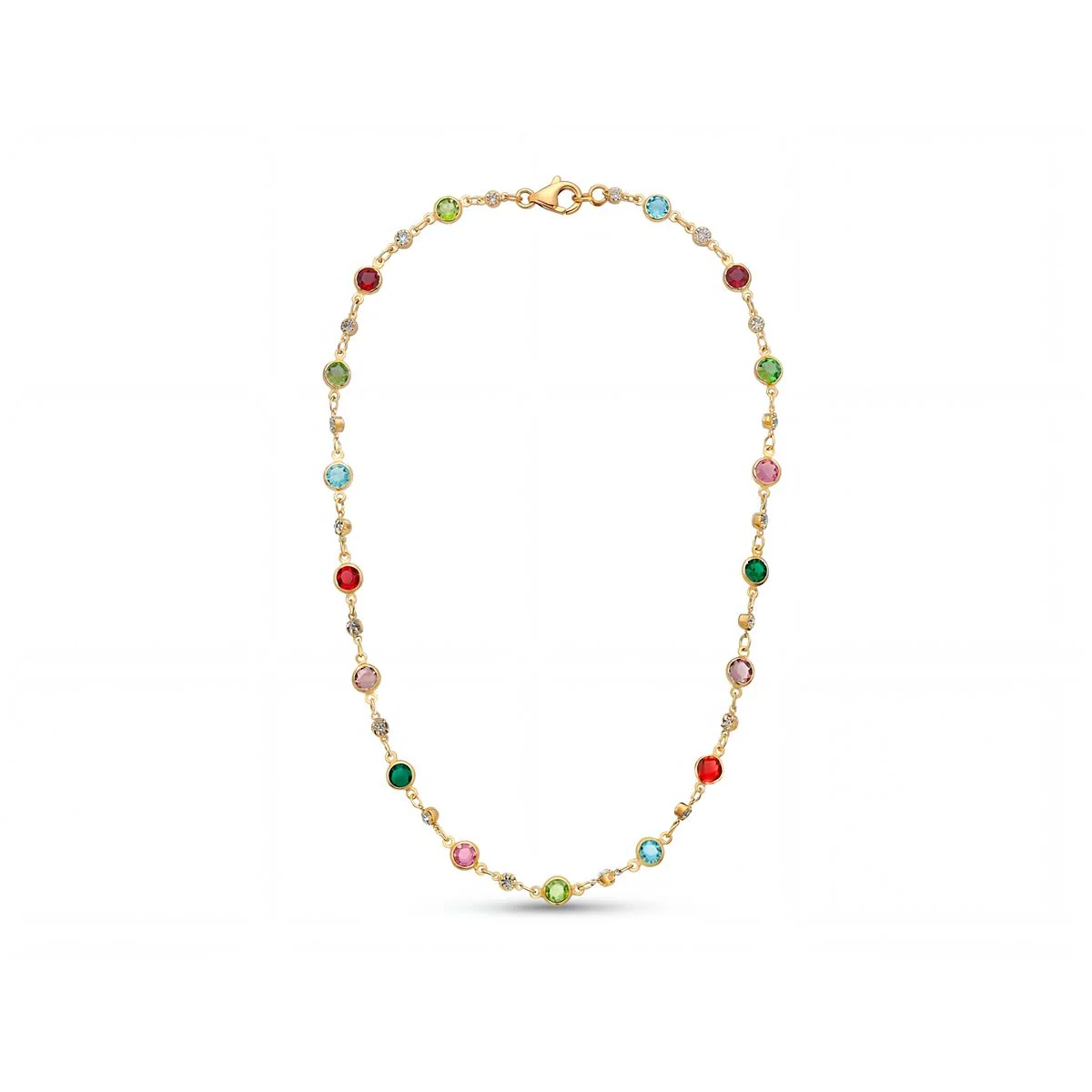 Collar de Circonita Multicolor acabado en oro amarillo de 18k - Akas - Image 3