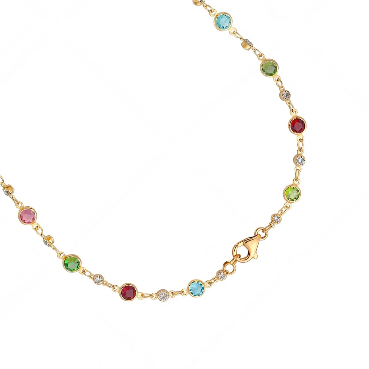 Collar de Circonita Multicolor acabado en oro amarillo de 18k - Akas - Image 7