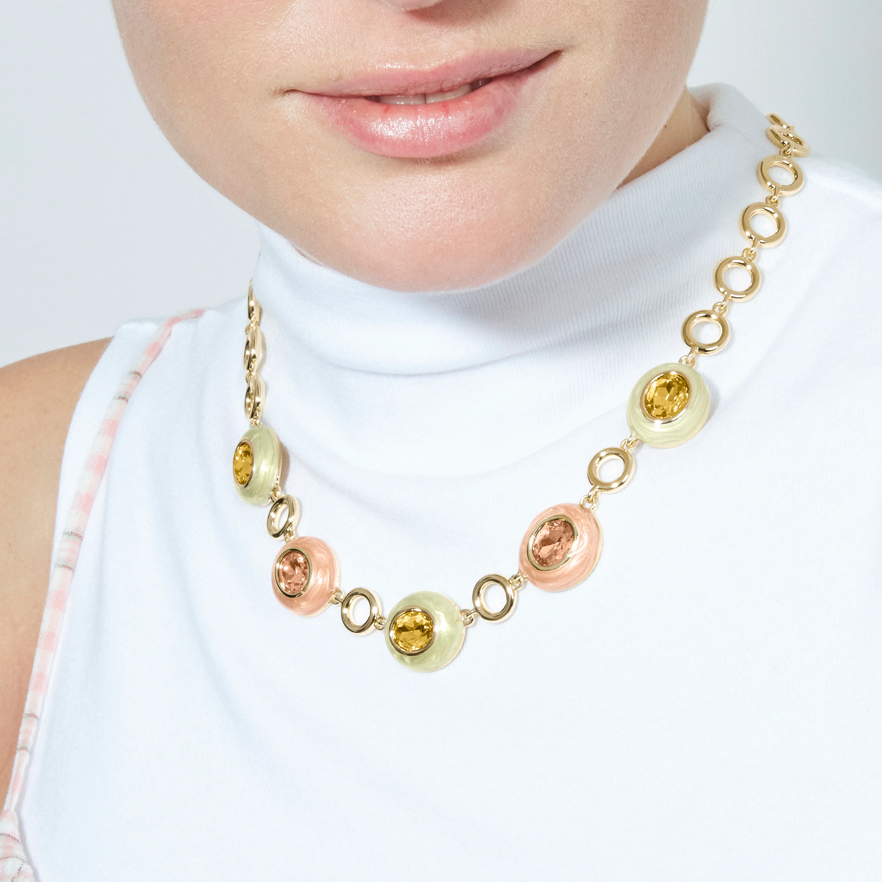 Collar de Cristal Marron acabado en oro amarillo de 18k - Amarke - Image 6