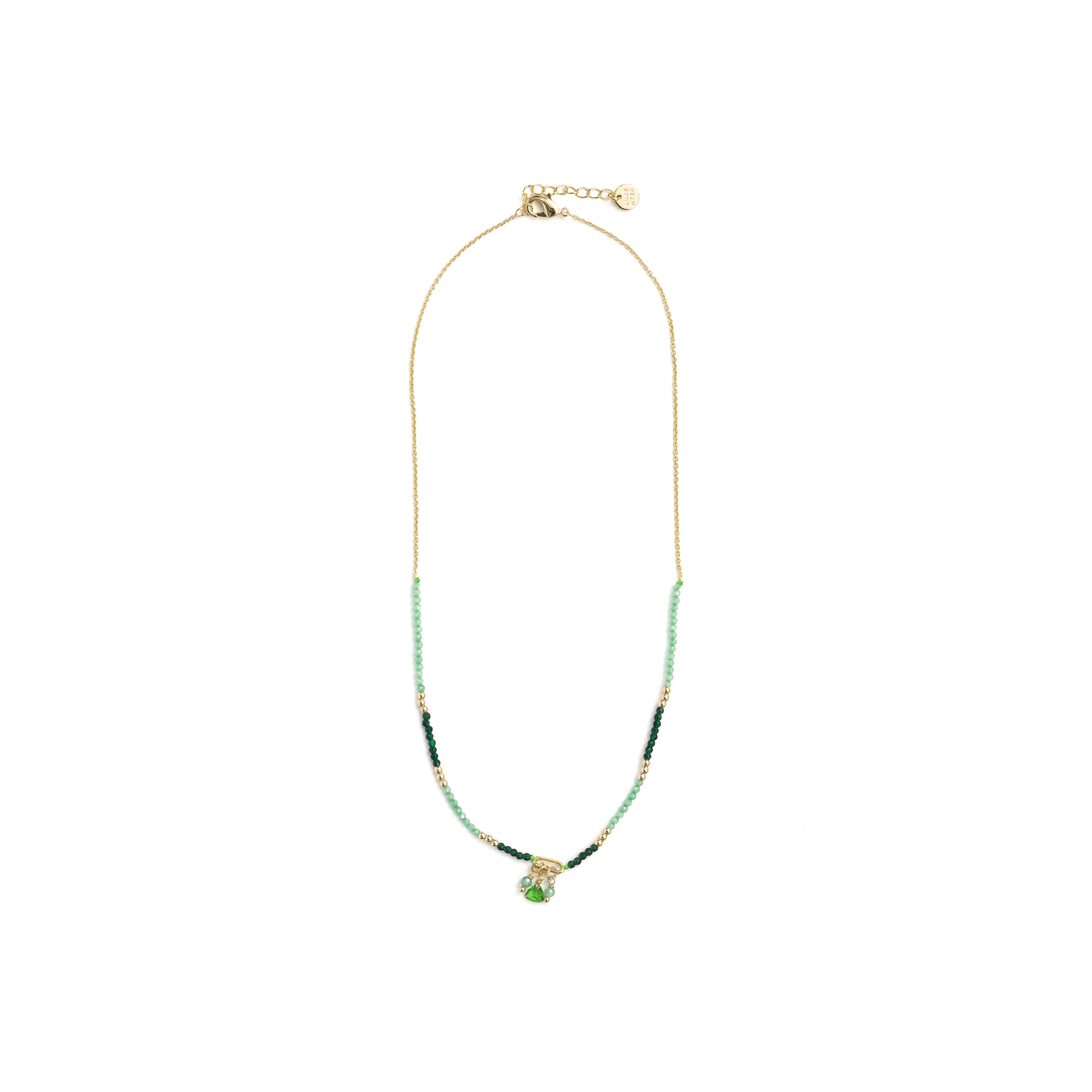 Collar de Cristal Verde acabado en oro amarillo de 18k - Ilkan - Image 3