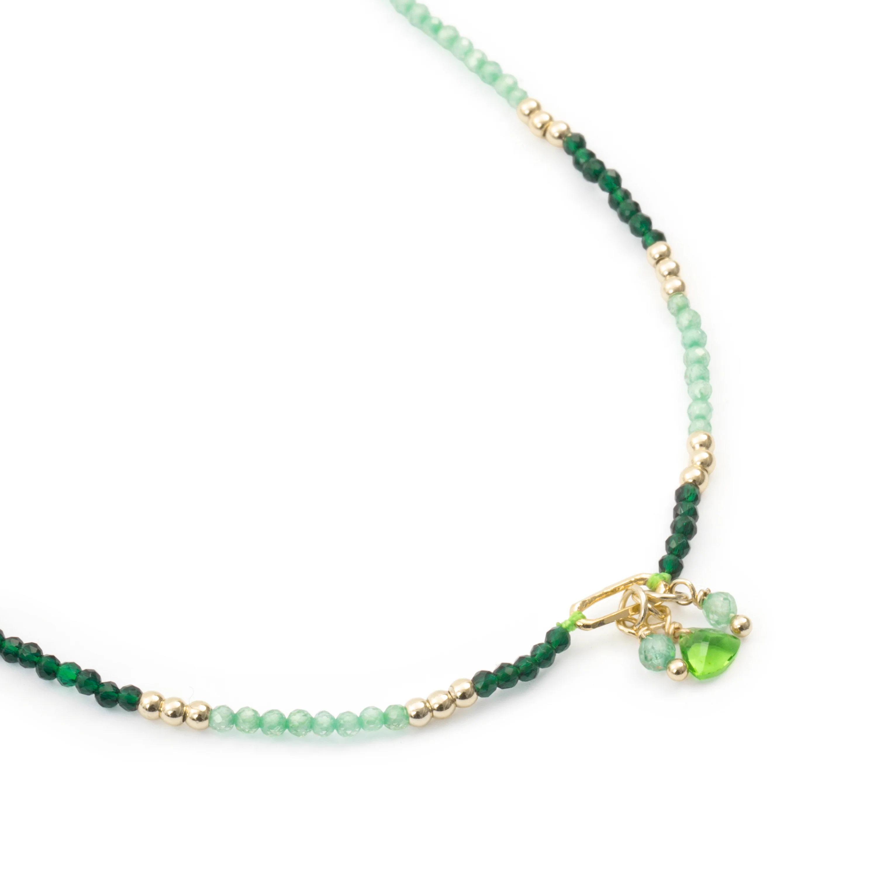 Collar de Cristal Verde acabado en oro amarillo de 18k - Ilkan - Image 5