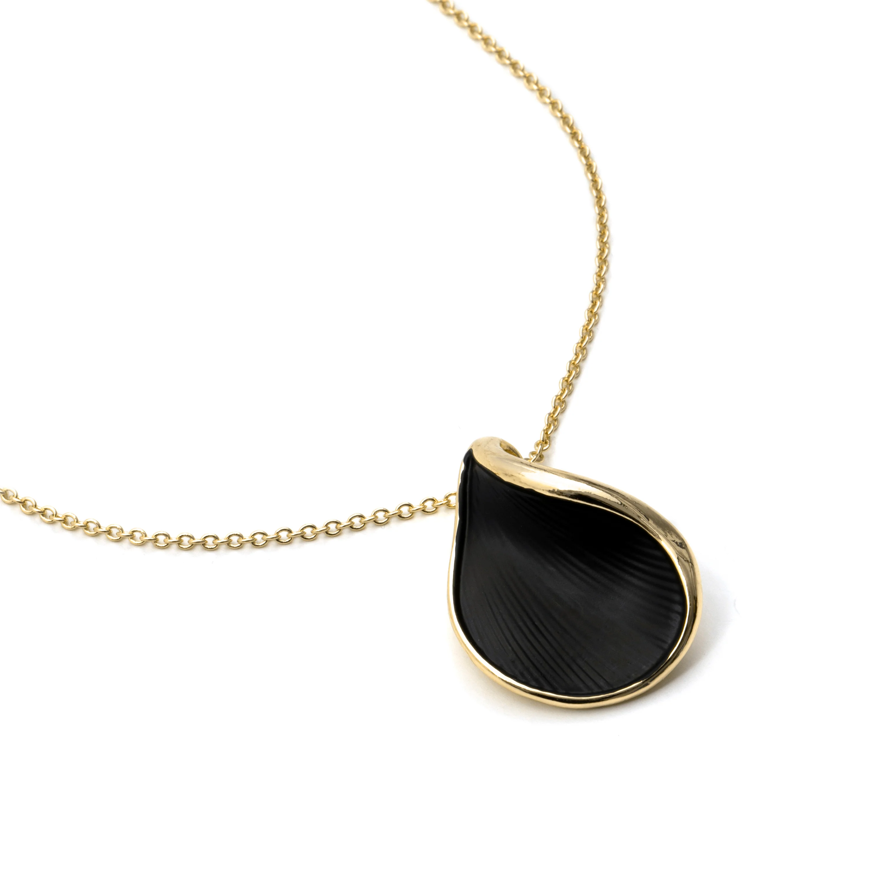 Collar de Lacado Negro acabado en oro amarillo de 18k - Overci - Image 5
