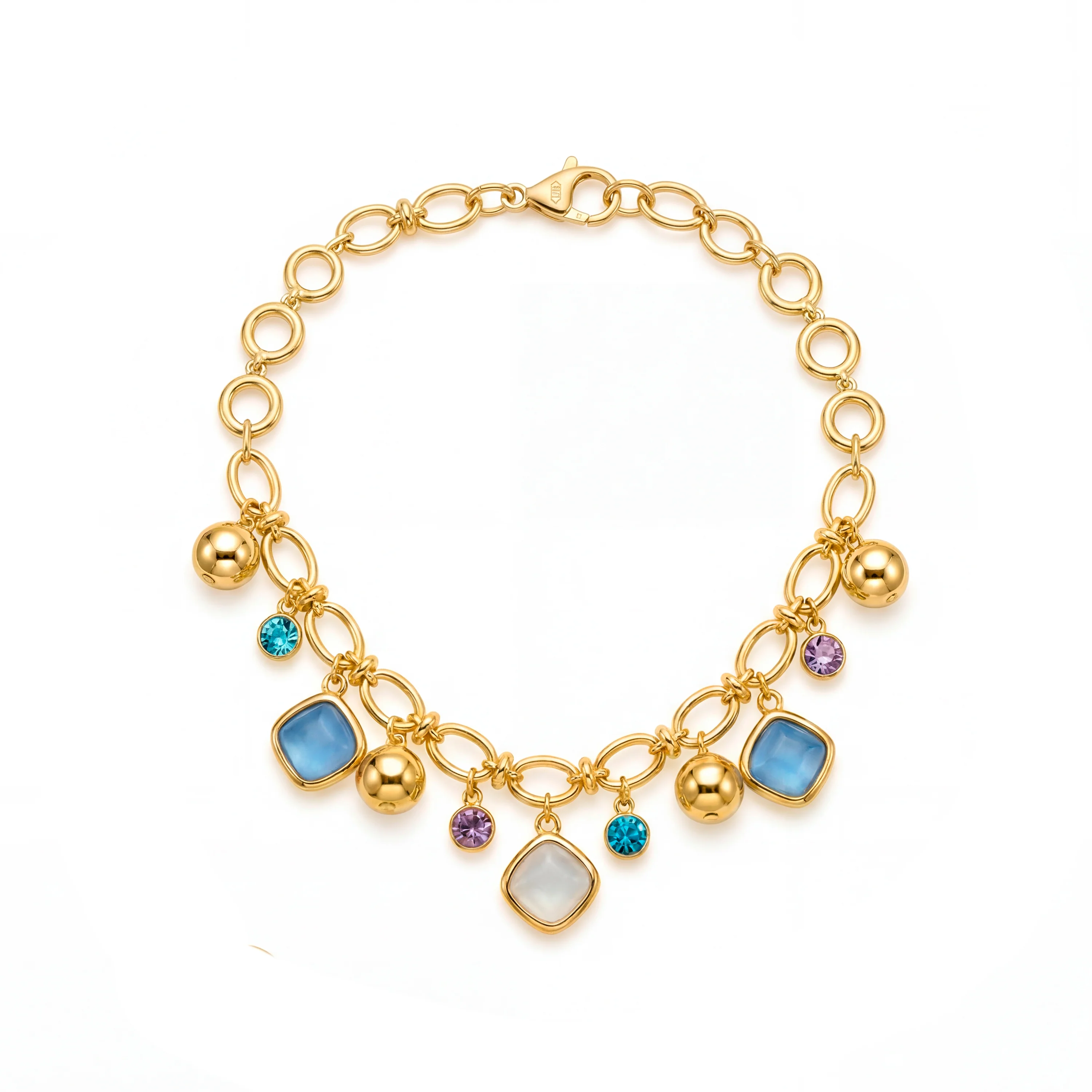 Collar de Ojo de Gato Azul acabado en oro amarillo de 18k - Mankao - Image 3