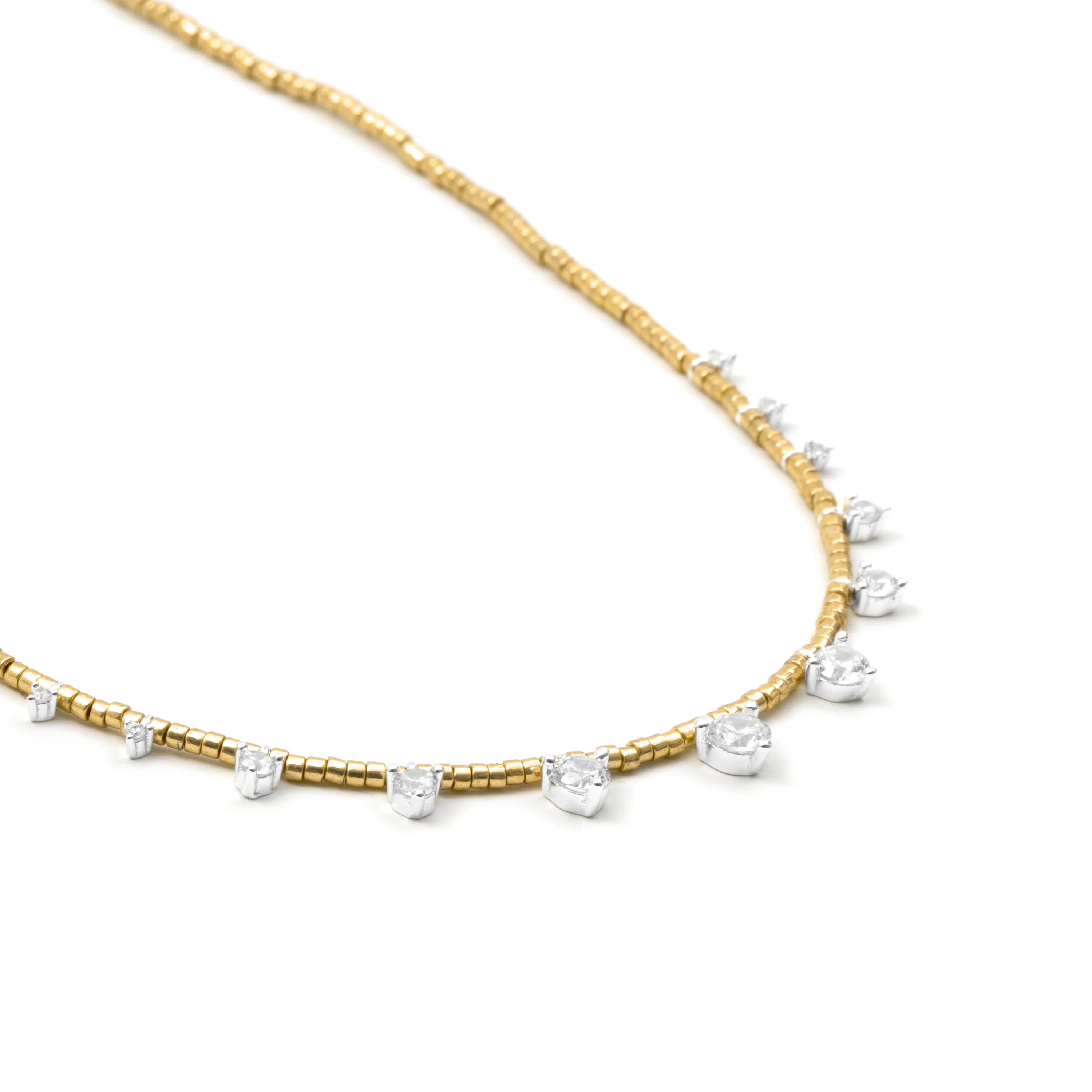 Collar de Plata de Ley 925 y Circonita Brillante acabado en oro amarillo de 18k - Rijeo - Image 5