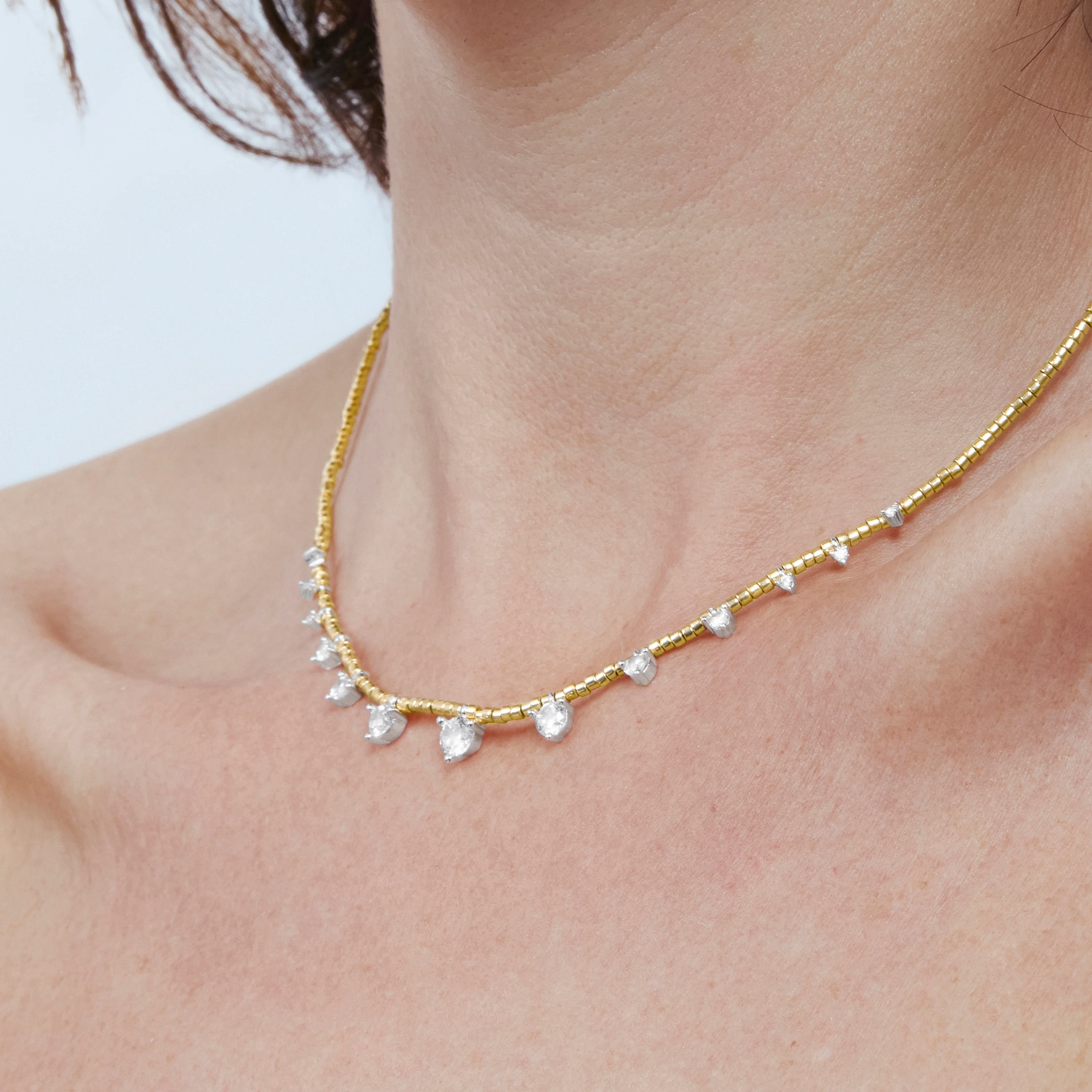Collar de Plata de Ley 925 y Circonita Brillante acabado en oro amarillo de 18k - Rijeo - Image 6