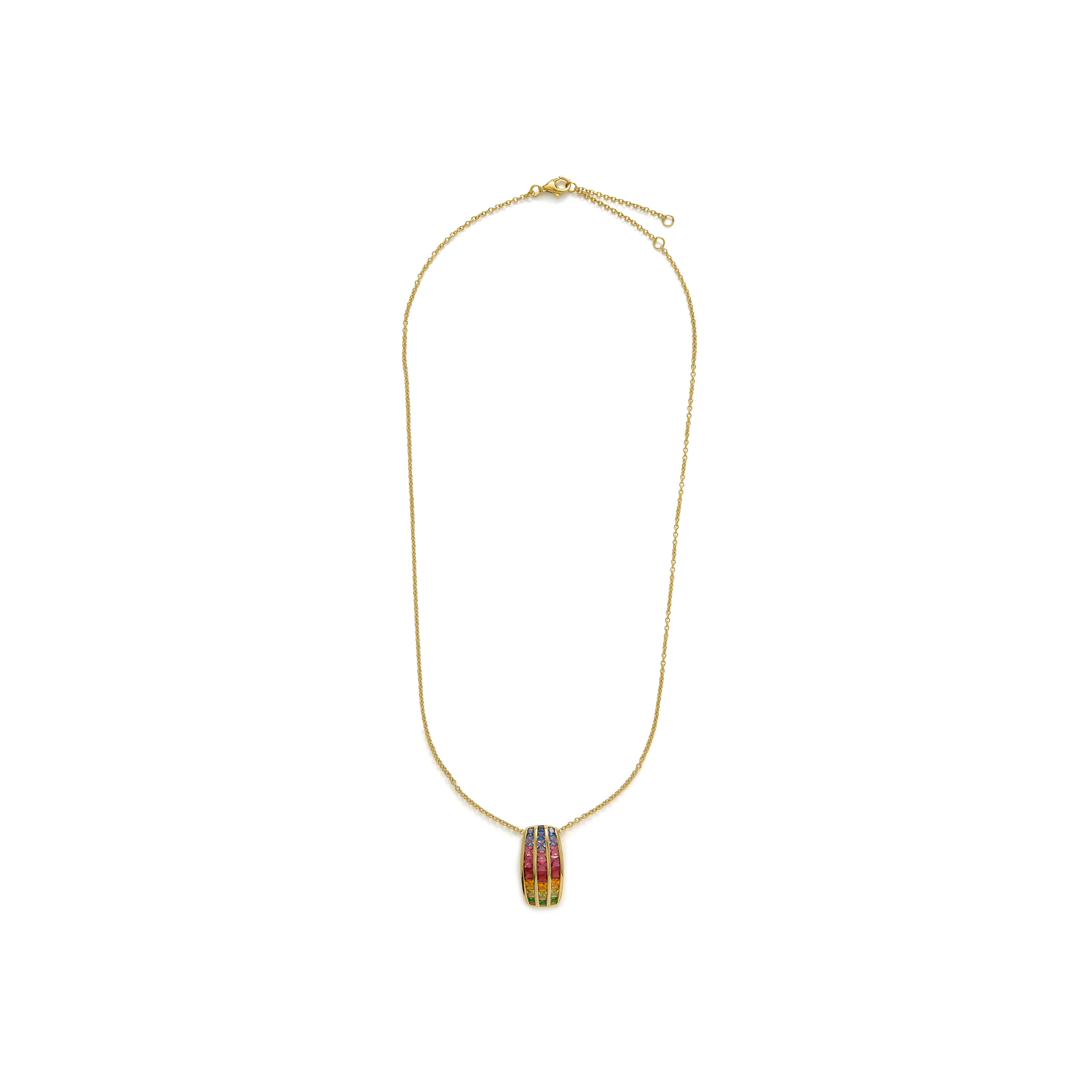 Collar de Plata de Ley 925 y Circonita Multicolor acabado en oro amarillo 18k - Pilmad - Image 3