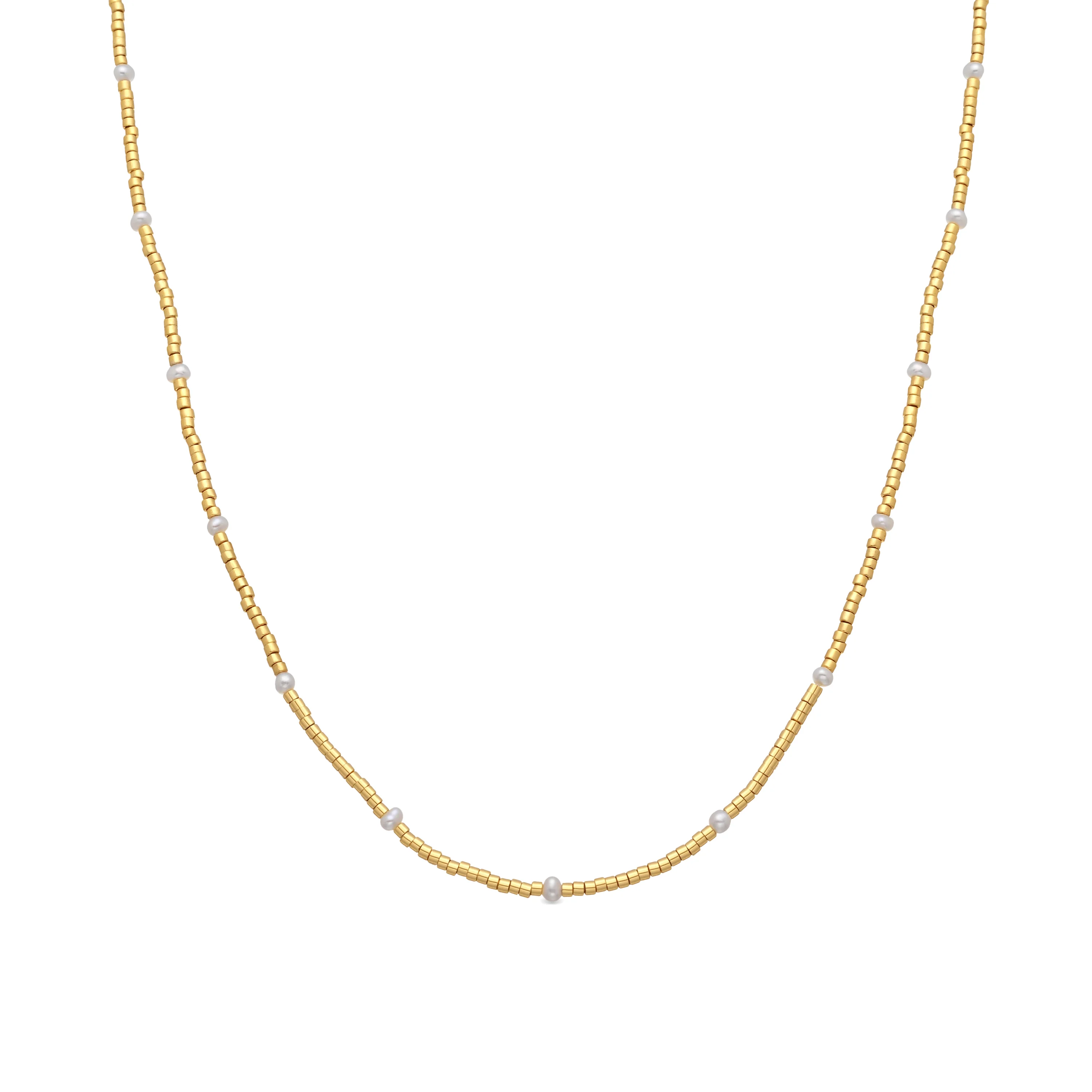 Collar de Plata de Ley 925 y Lacado Blanco acabado en oro amarillo de 18k - Altow