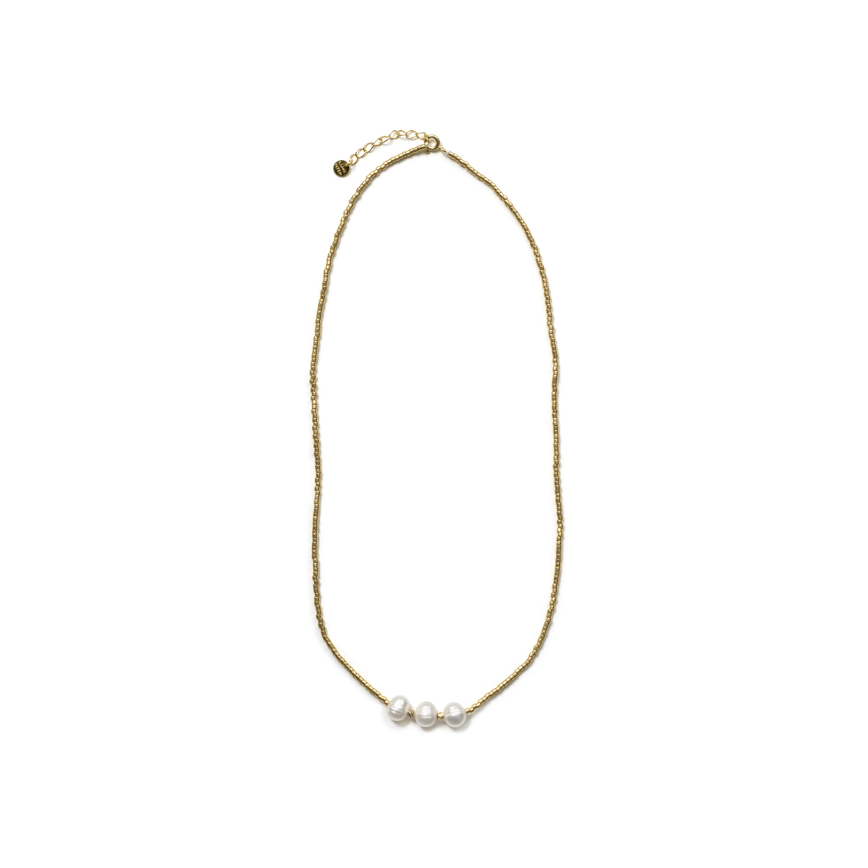 Collar de Plata de Ley 925 y Perla Blanca acabado en oro amarillo de 18k - Oschu - Image 3