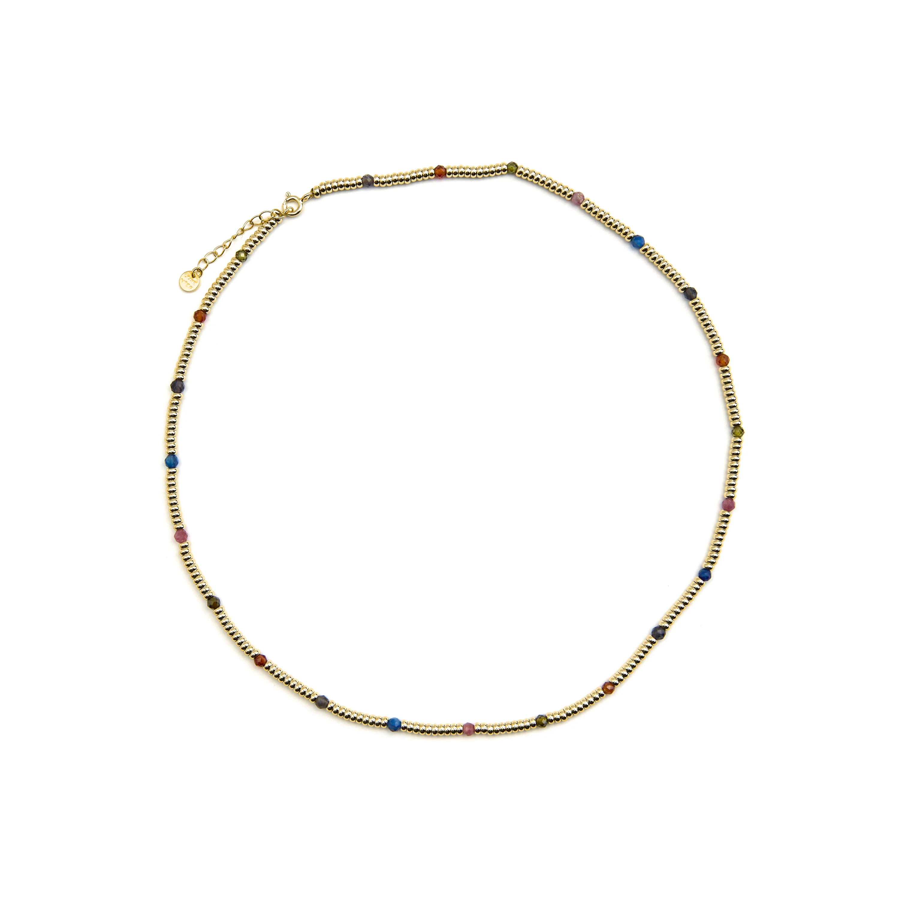 Collar de Plata de Ley 925 y Cristal Multicolor acabado oro 18k - Deli - Image 3