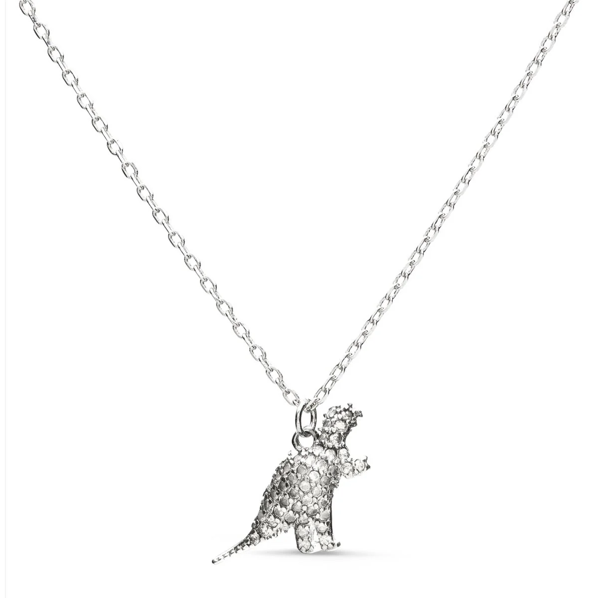 Collar Dino Plata De Ley 925 - Dino BLANCO