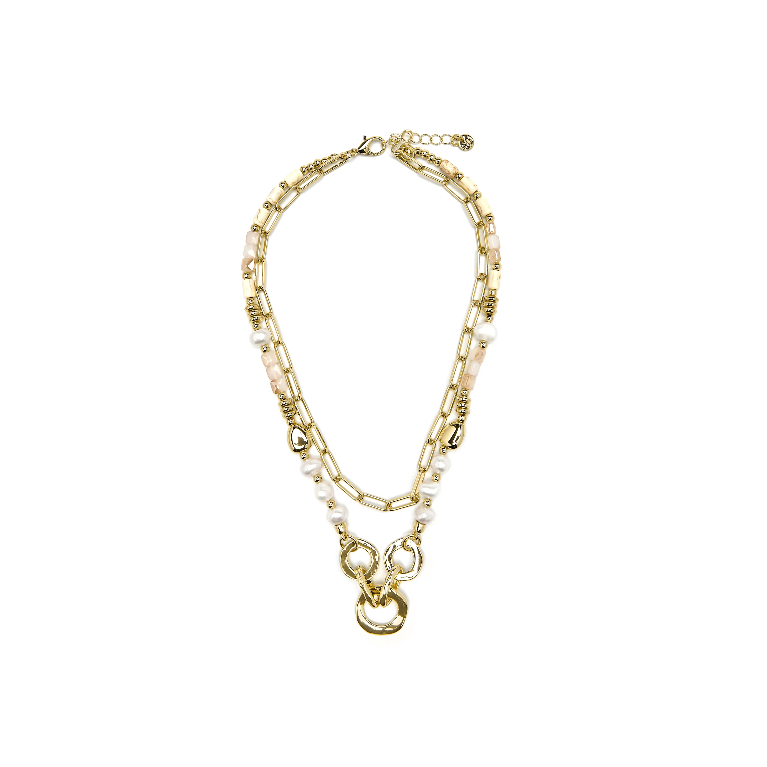 Collar acabado oro amarillo de 18k y Perla Blanca - Diriki - Image 3