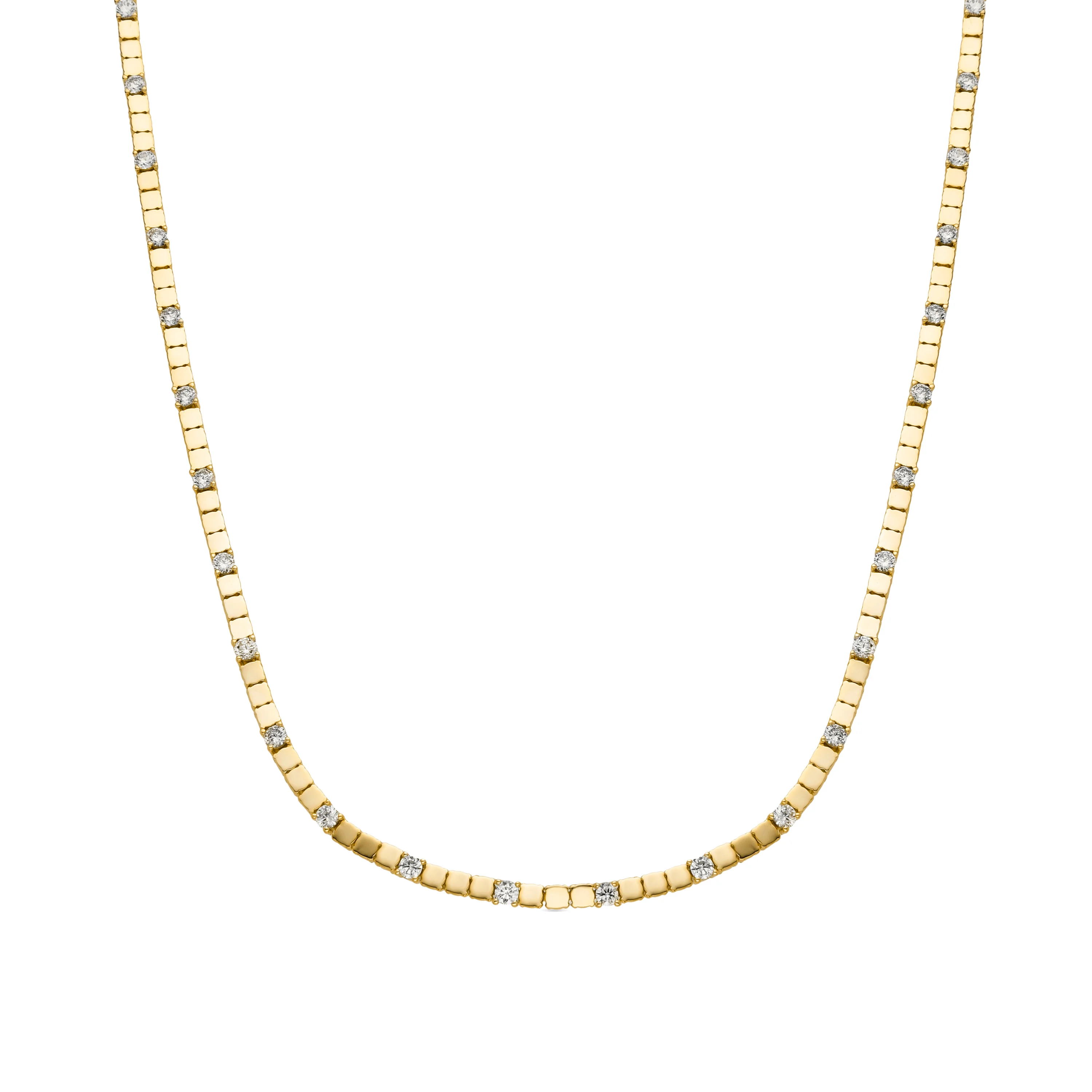 Collar de Plata de Ley 925 y Circonita Brillante acabado oro 18k - Dorane