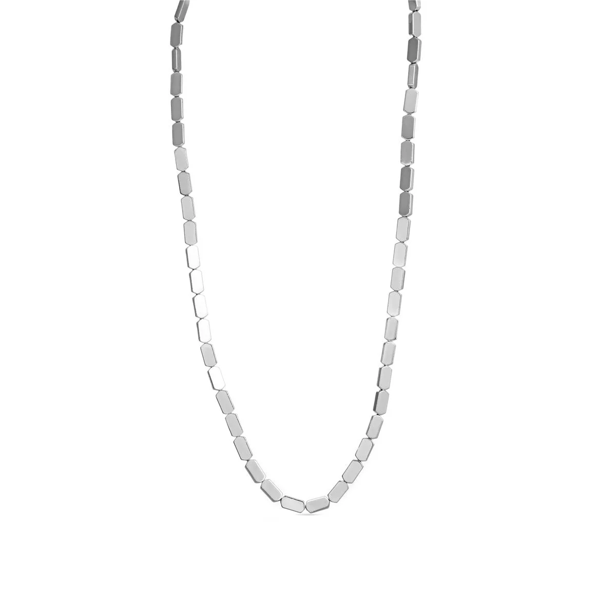 Collar Dridaka Hematite y Baño de Plata de Ley - Dridaka GRIS