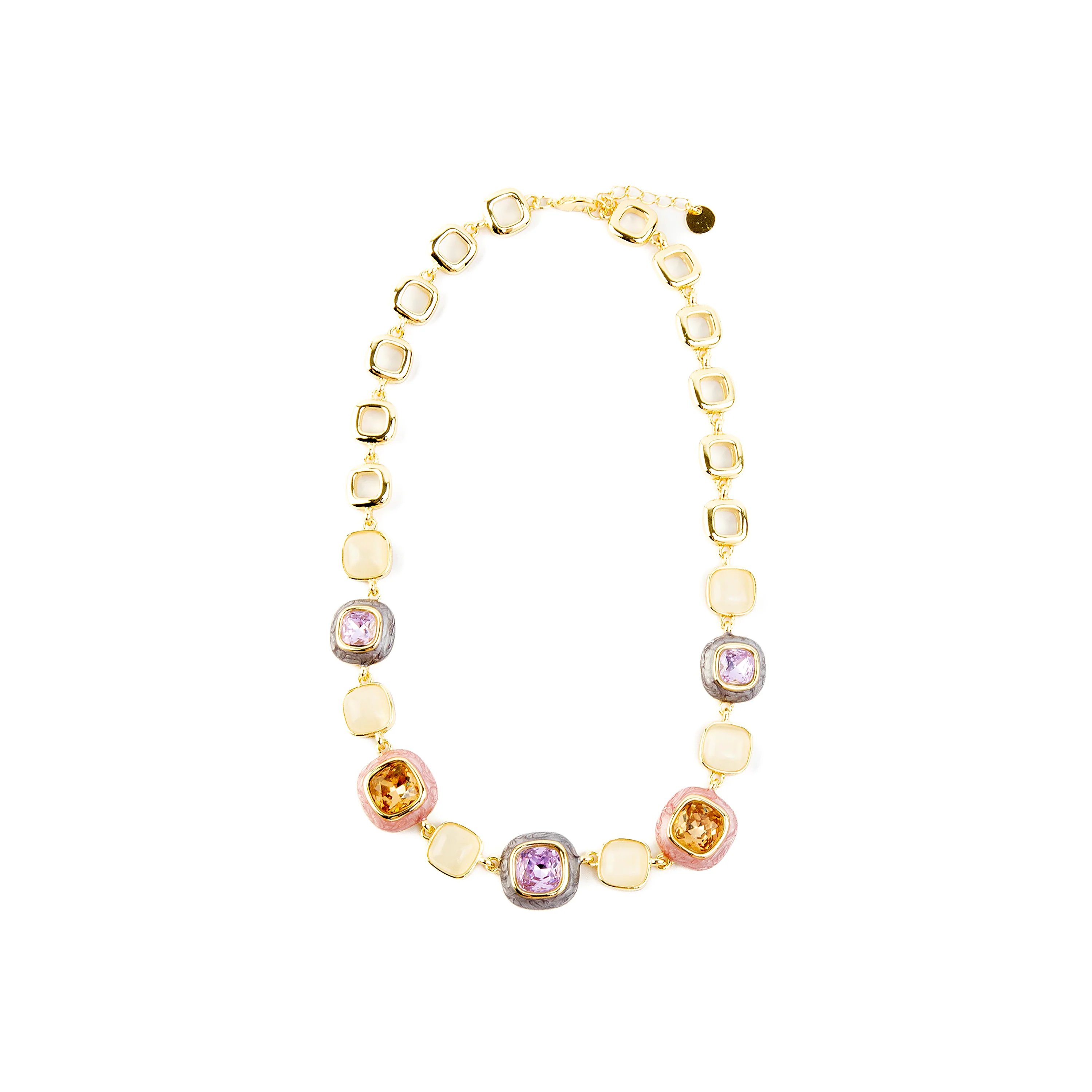 Collar de Circonita Multicolor acabado en oro amarillo 18K - Drogolo - Image 3