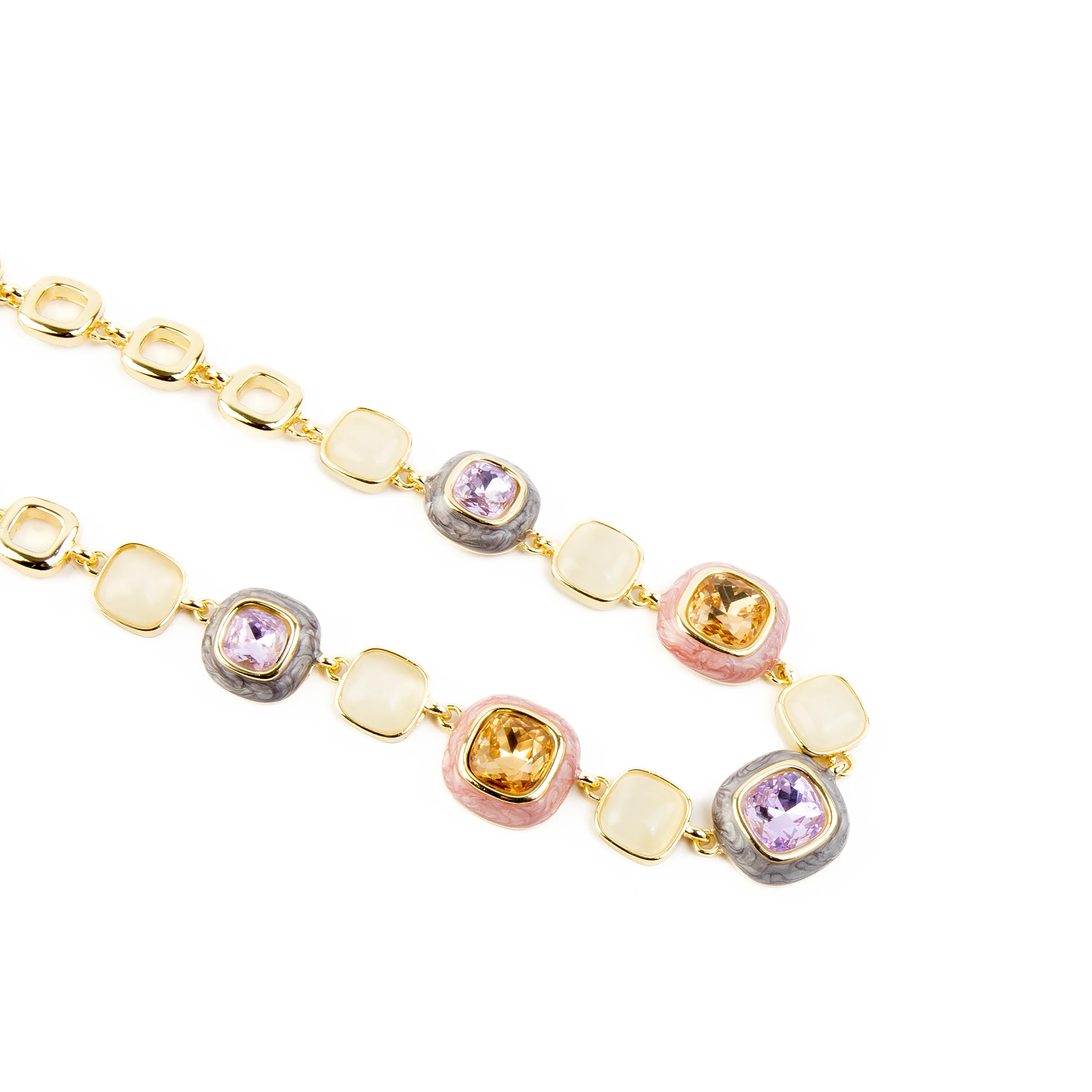 Collar de Circonita Multicolor acabado en oro amarillo 18K - Drogolo - Image 5