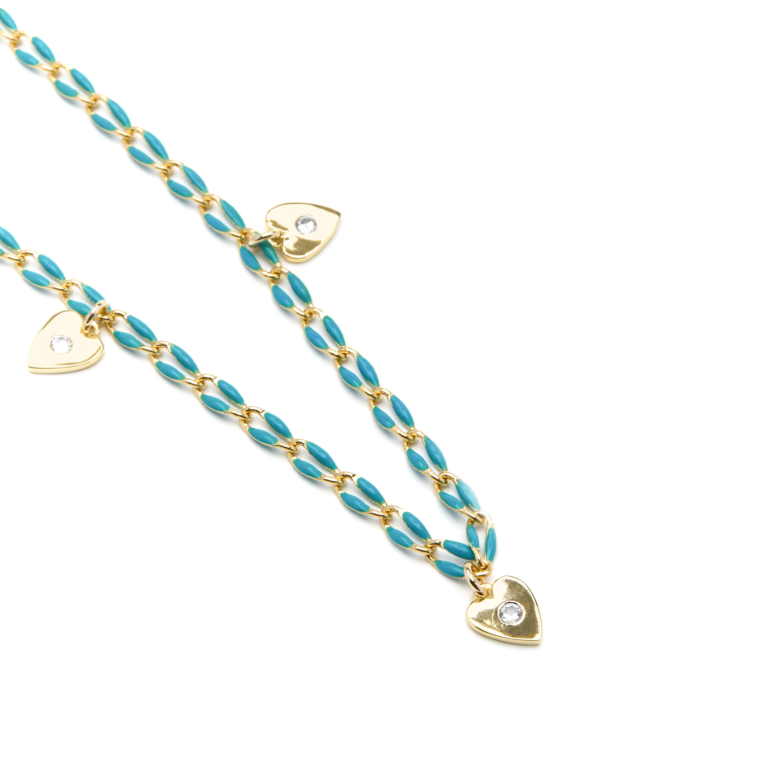 Collar de Plata de Ley 925 y Lacado Azul acabado oro amarillo de 18k - Drukya - Image 5