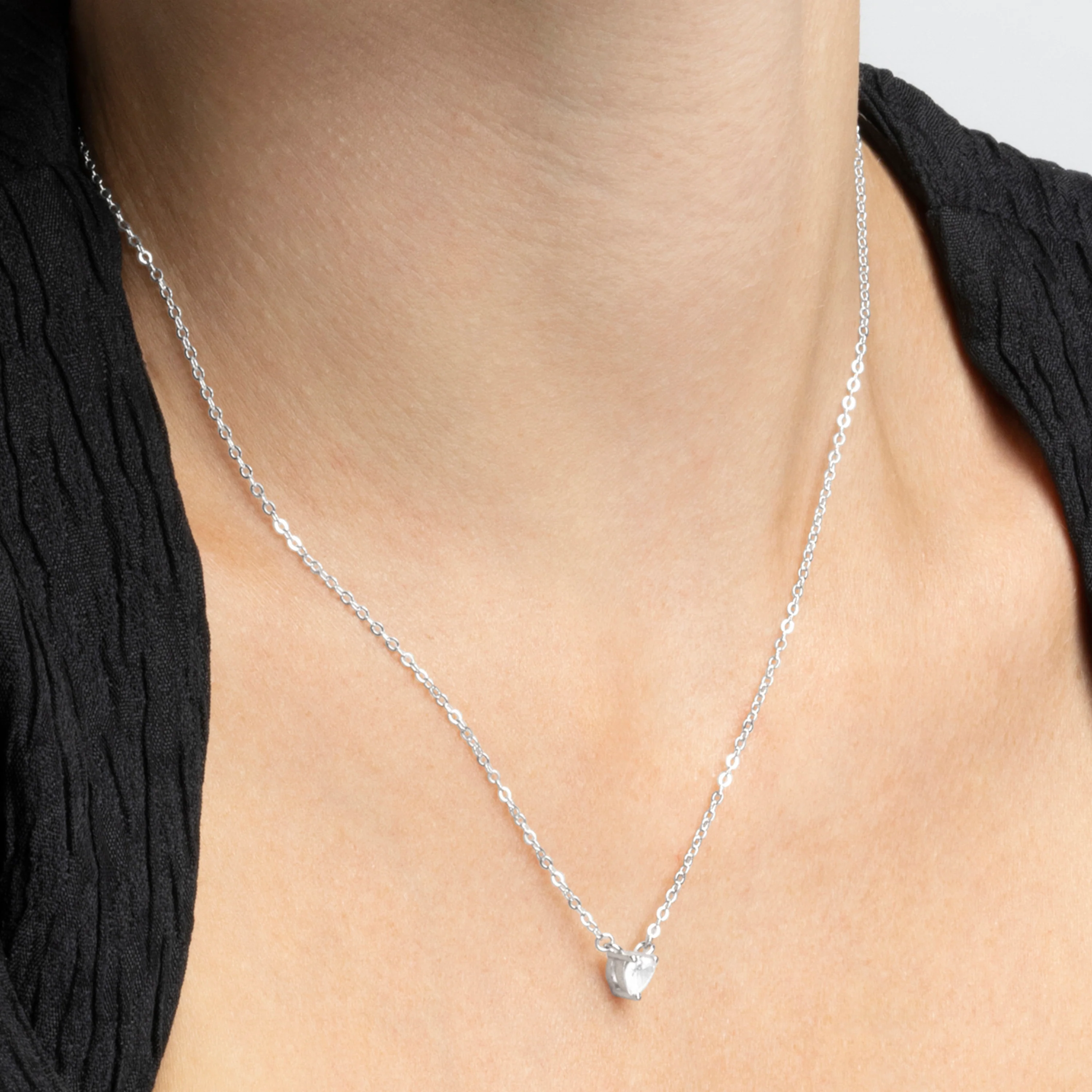Collar de Plata de Ley 925 con Circonita Brillante acabado en rodio - Eqoyi - Image 3