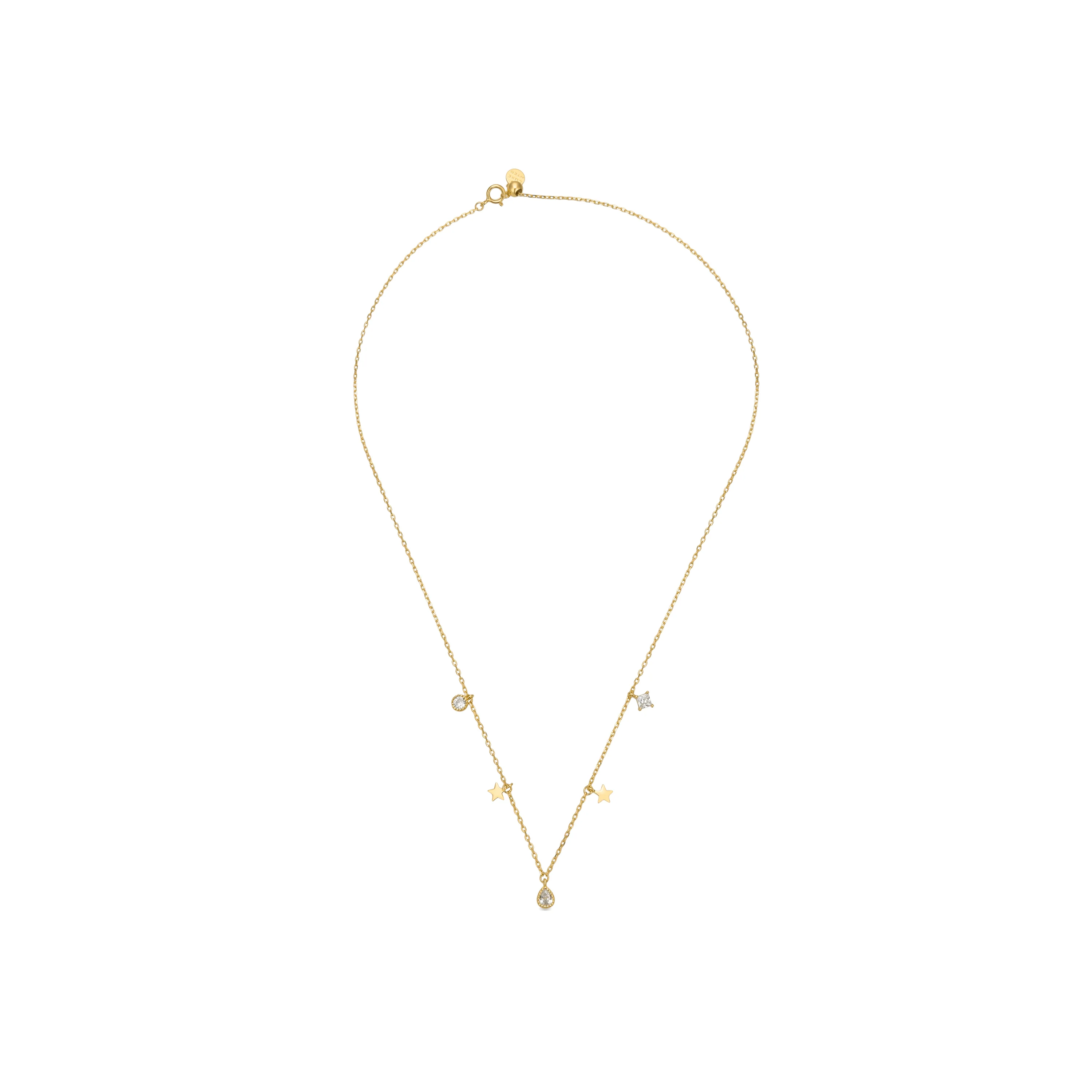 Collar de Plata de Ley 925 con Circonita Brillante acabado en oro amarillo 18K - Estrella - Image 3