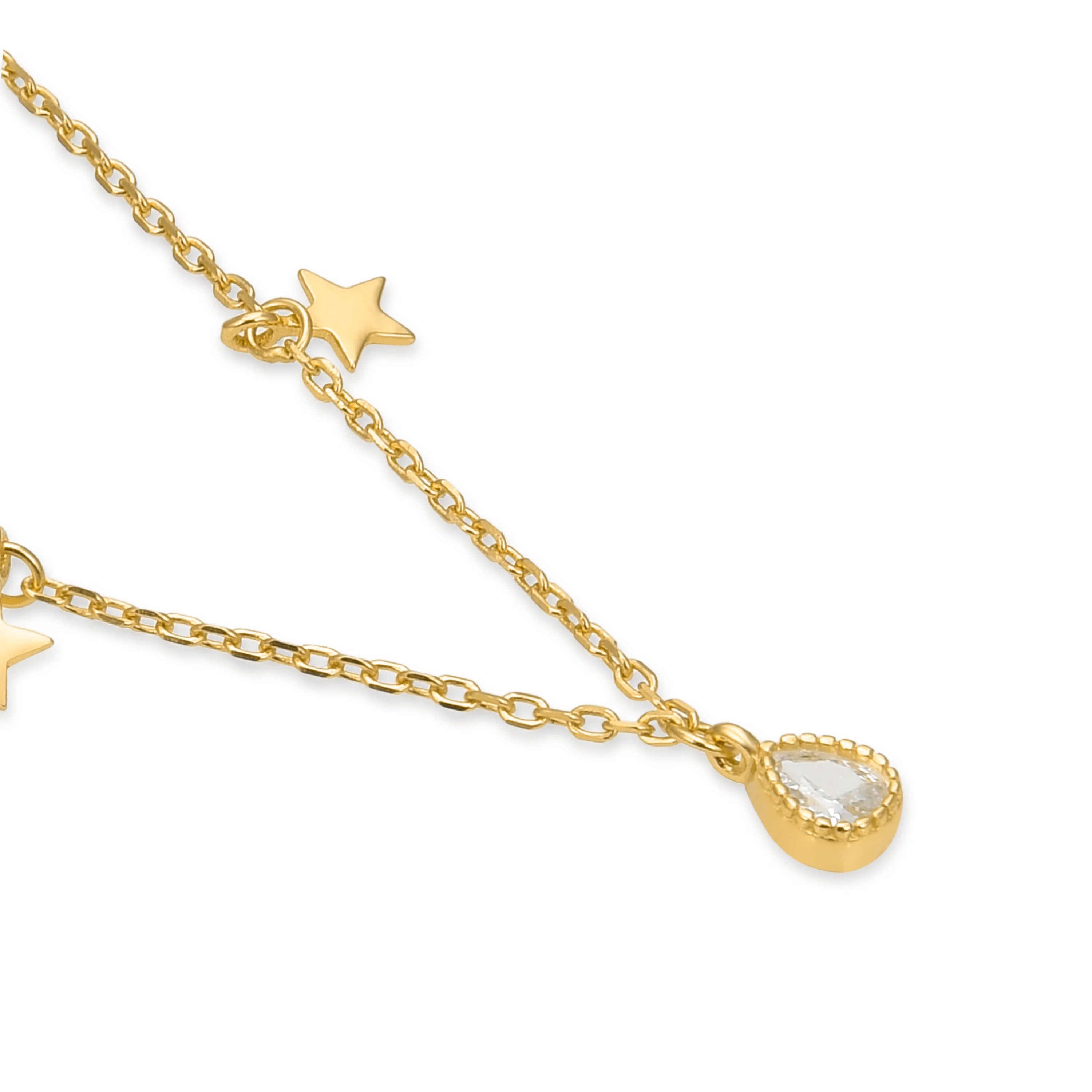 Collar de Plata de Ley 925 con Circonita Brillante acabado en oro amarillo 18K - Estrella - Image 5
