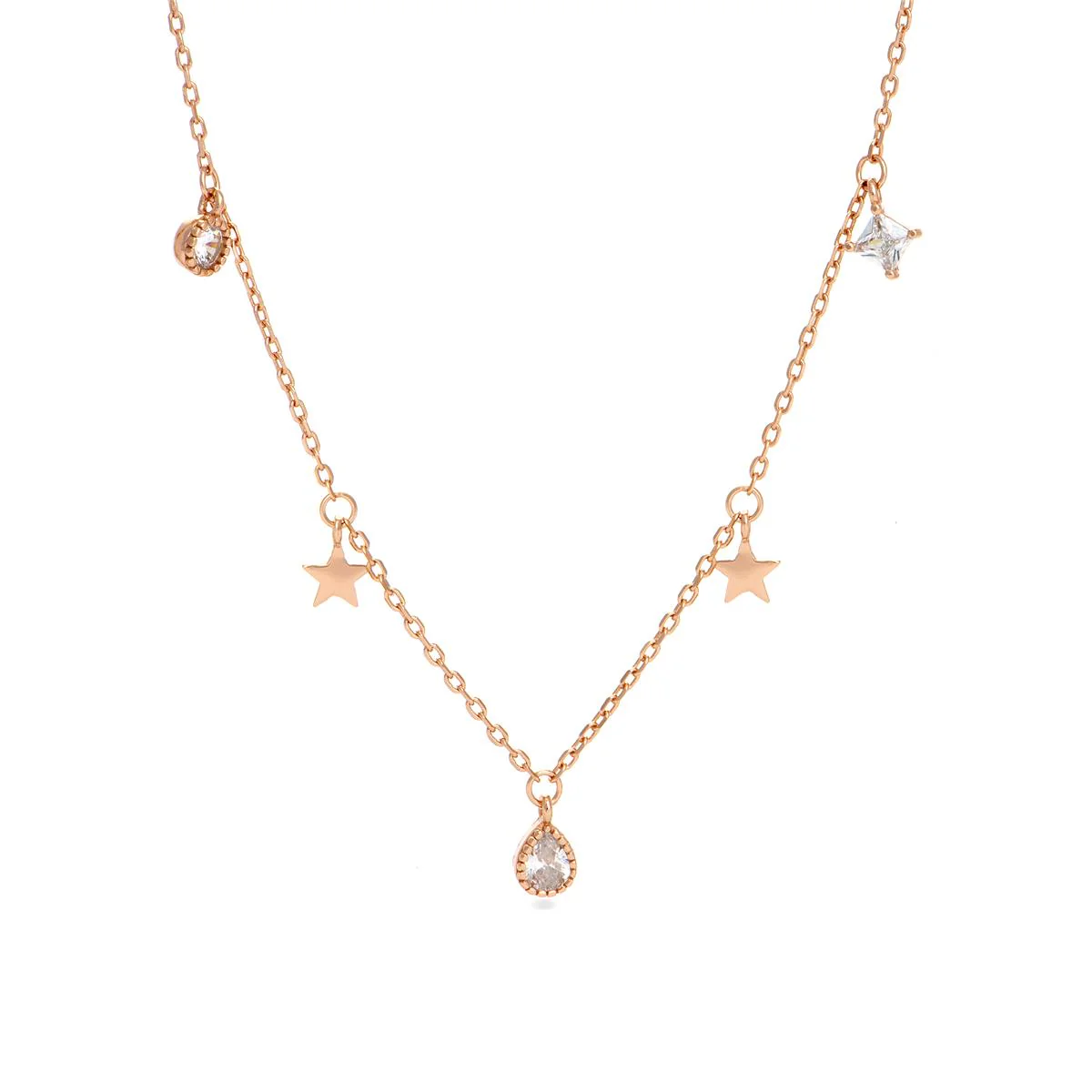 Collar Estrella Plata De Ley 925 - Estrella BLANCO