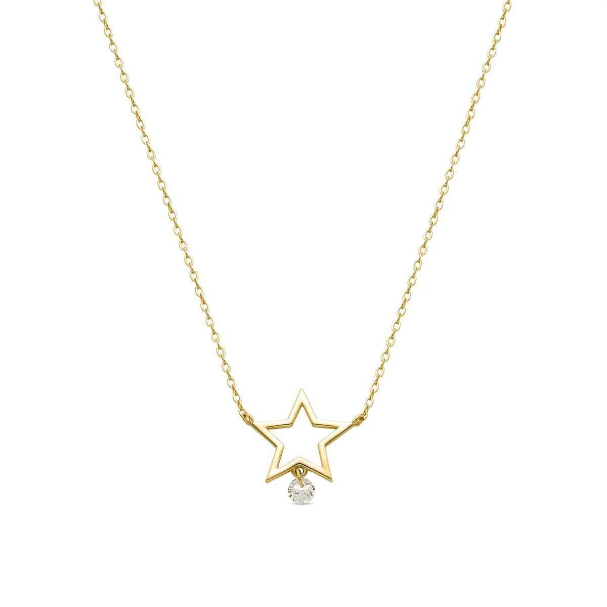 Collar Estrella Plata de Ley 925 - Estrella BLANCO
