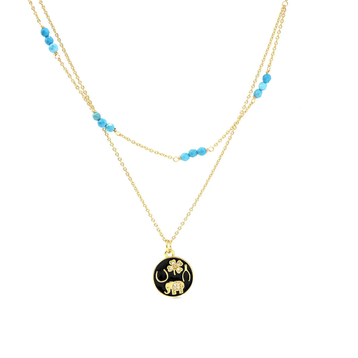 Collar Eusea acabado en Oro Amarillo de 18 Kts - Eusea MULTICOLOR