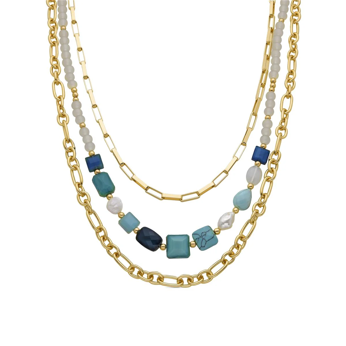 Collar Eutha acabado en oro 18k - Eutha BLANCO