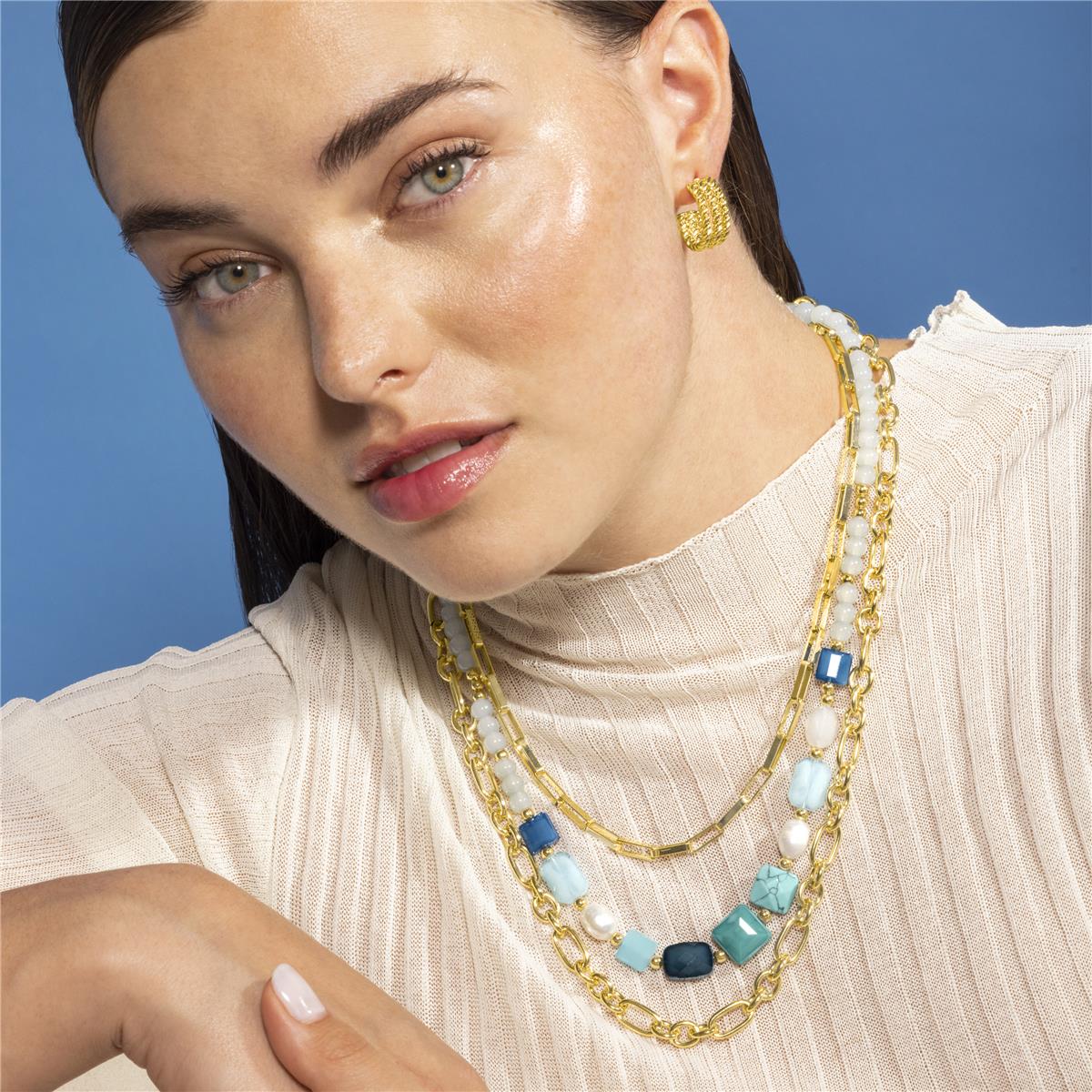 Collar Eutha acabado en oro 18k - Eutha BLANCO - Image 3