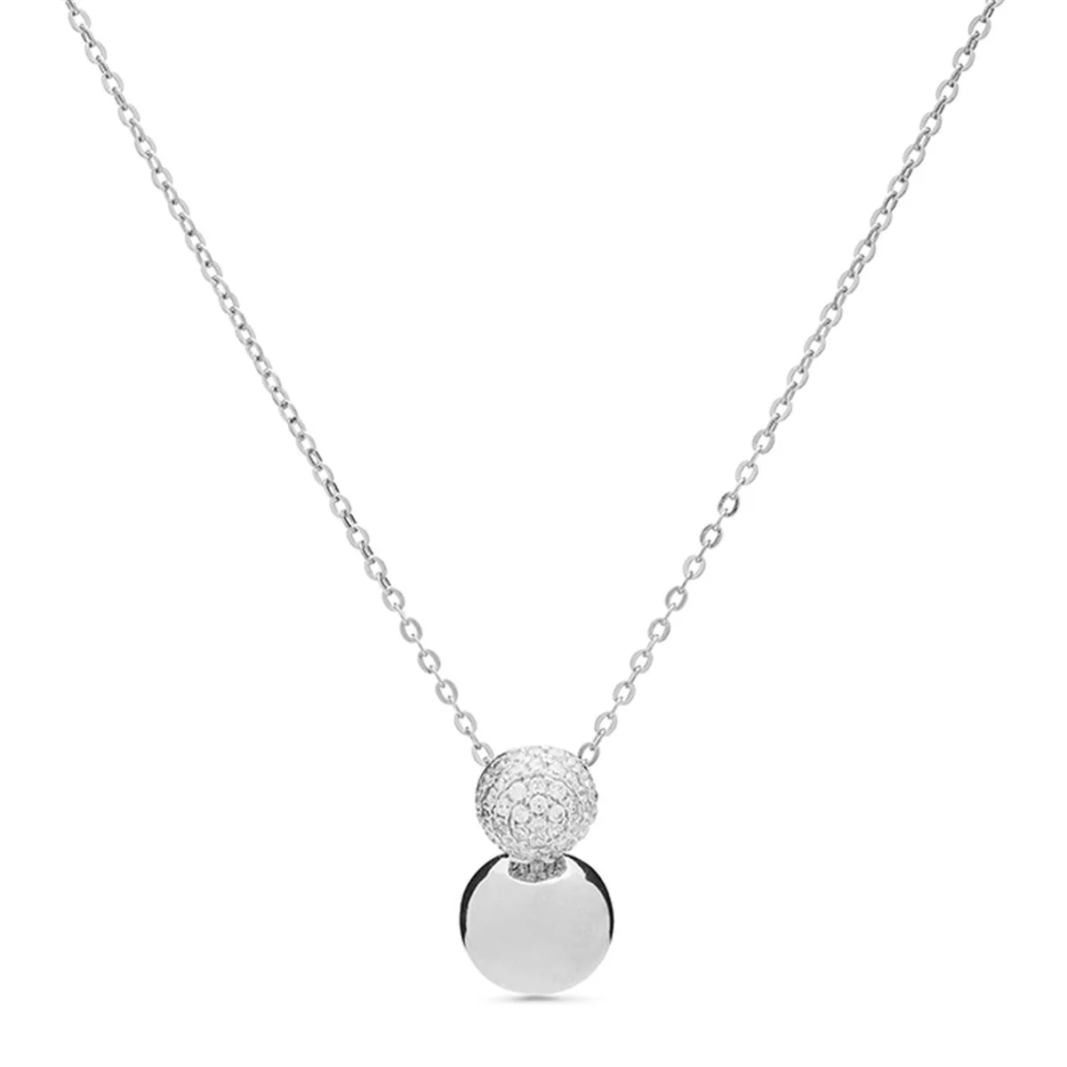 Collar Flantu plata y circonita brillante - Flantu BLANCO