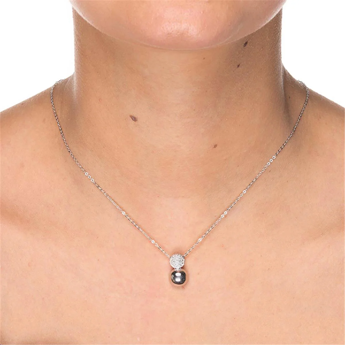 Collar Flantu plata y circonita brillante - Flantu BLANCO - Image 2