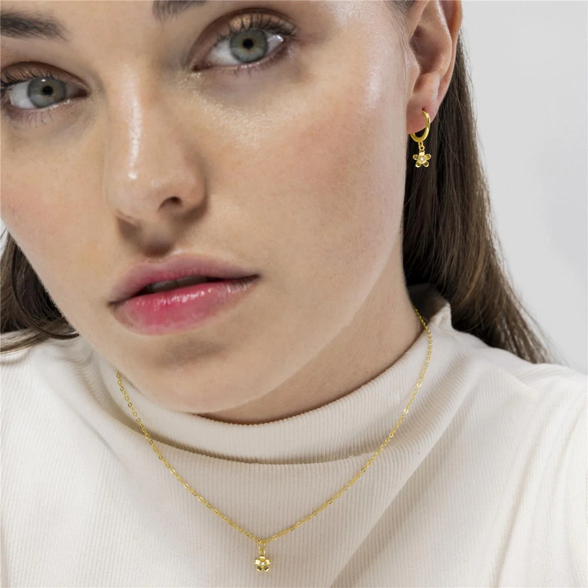 Collar Flor Plata de Ley 925 - Flor BLANCO - Image 2