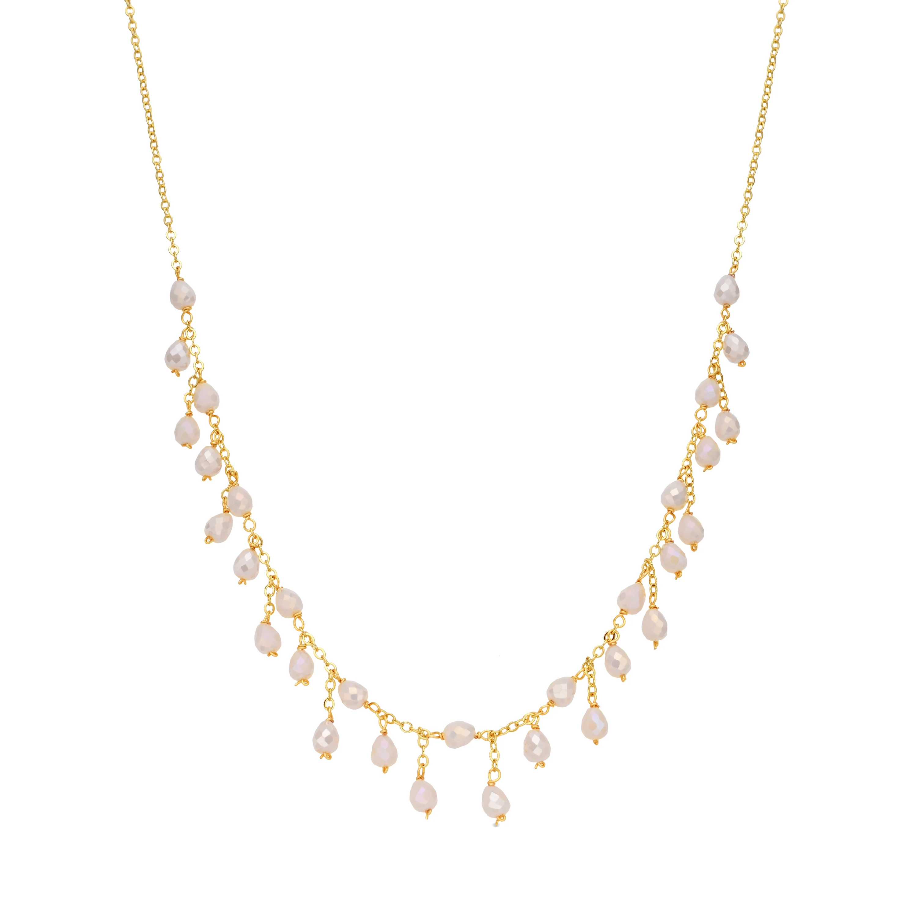 Collar de Cristal Blanco acabado en oro amarillo 18k - Fyre