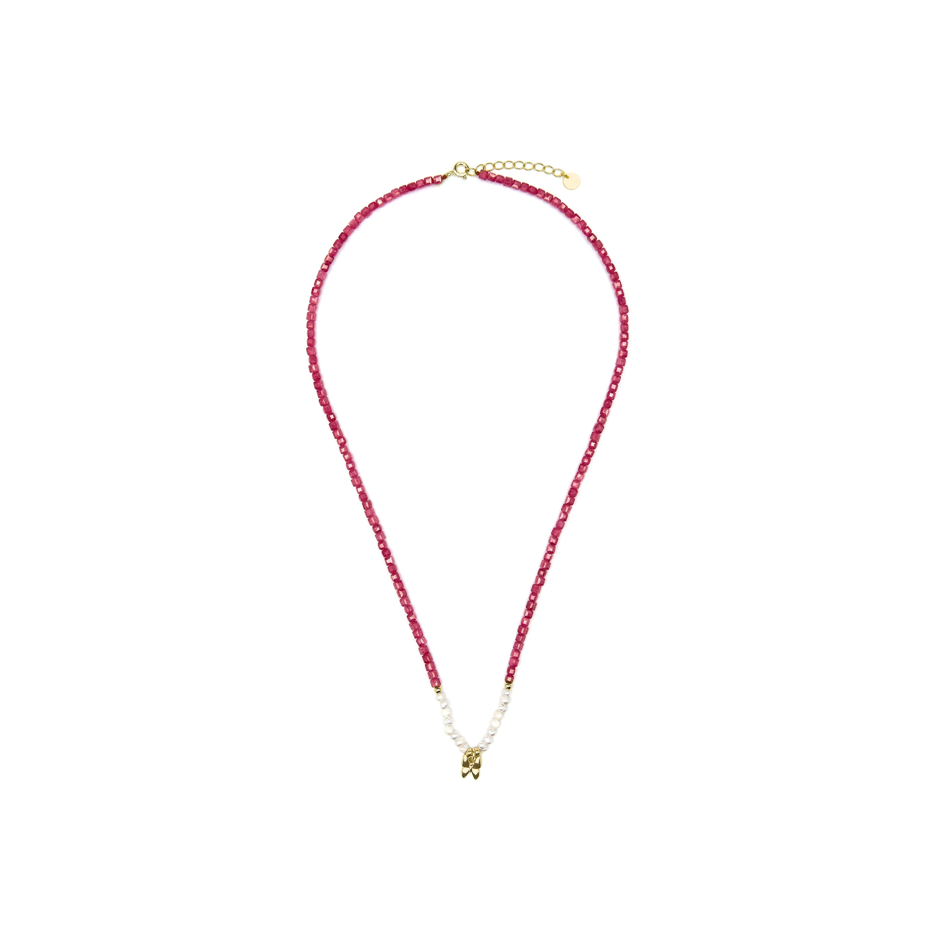 Collar de Plata de Ley 925 y Perla Blanca acabado oro amarillo de 18k - Gama - Image 3