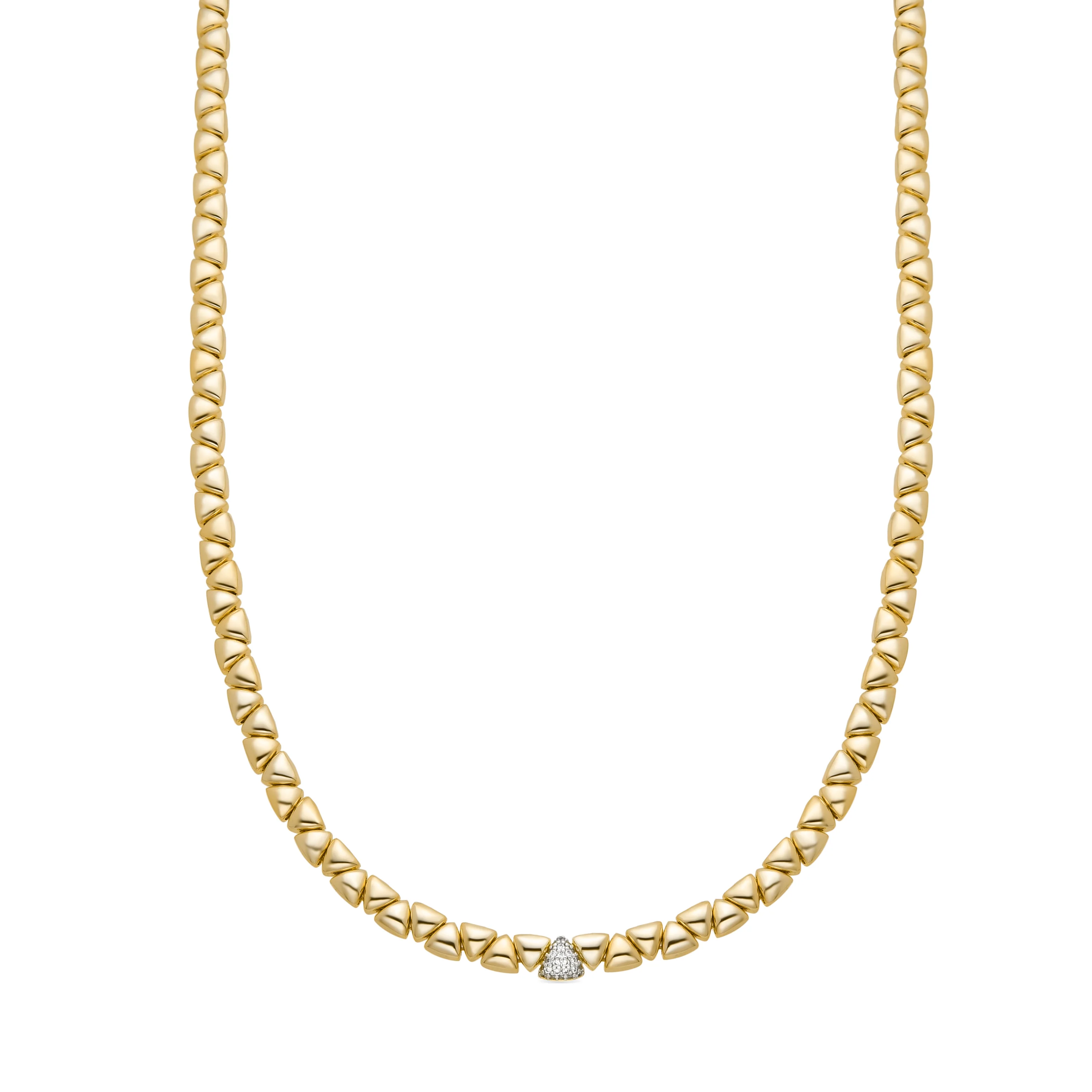 Collar de Plata de Ley 925 y Circonita Brillante acabado oro amarillo de 18k - Gaskel
