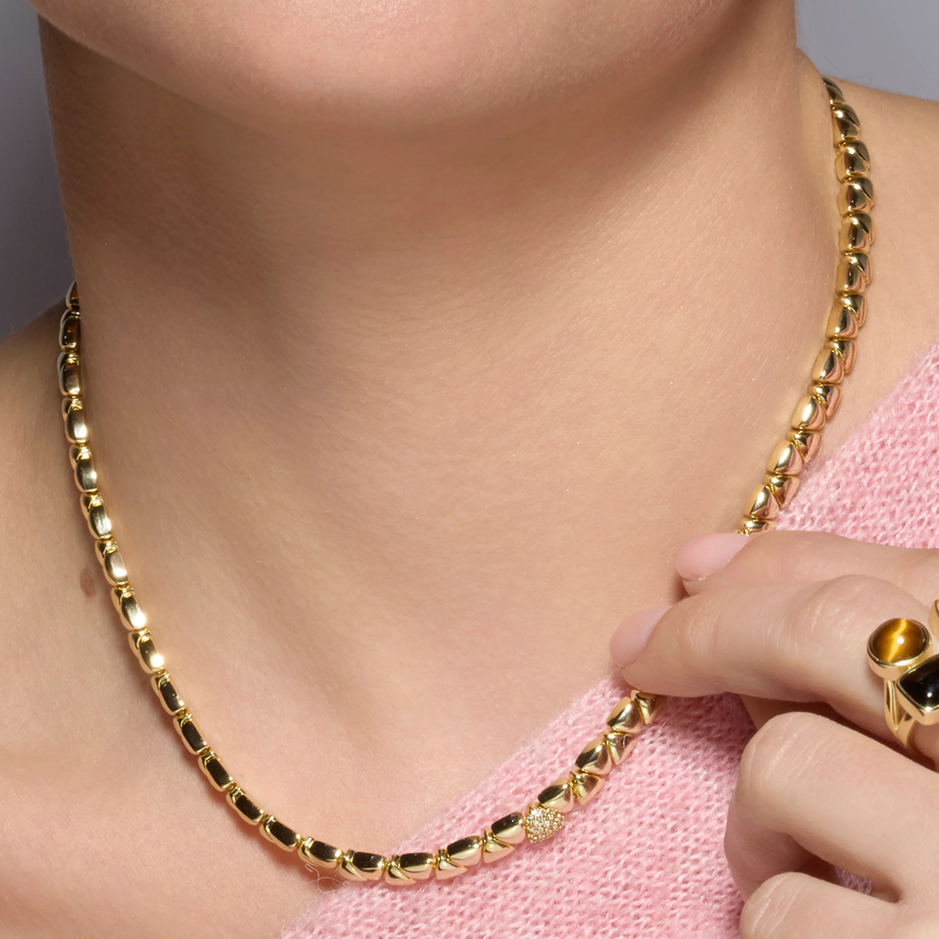 Collar de Plata de Ley 925 y Circonita Brillante acabado oro amarillo de 18k - Gaskel - Image 3