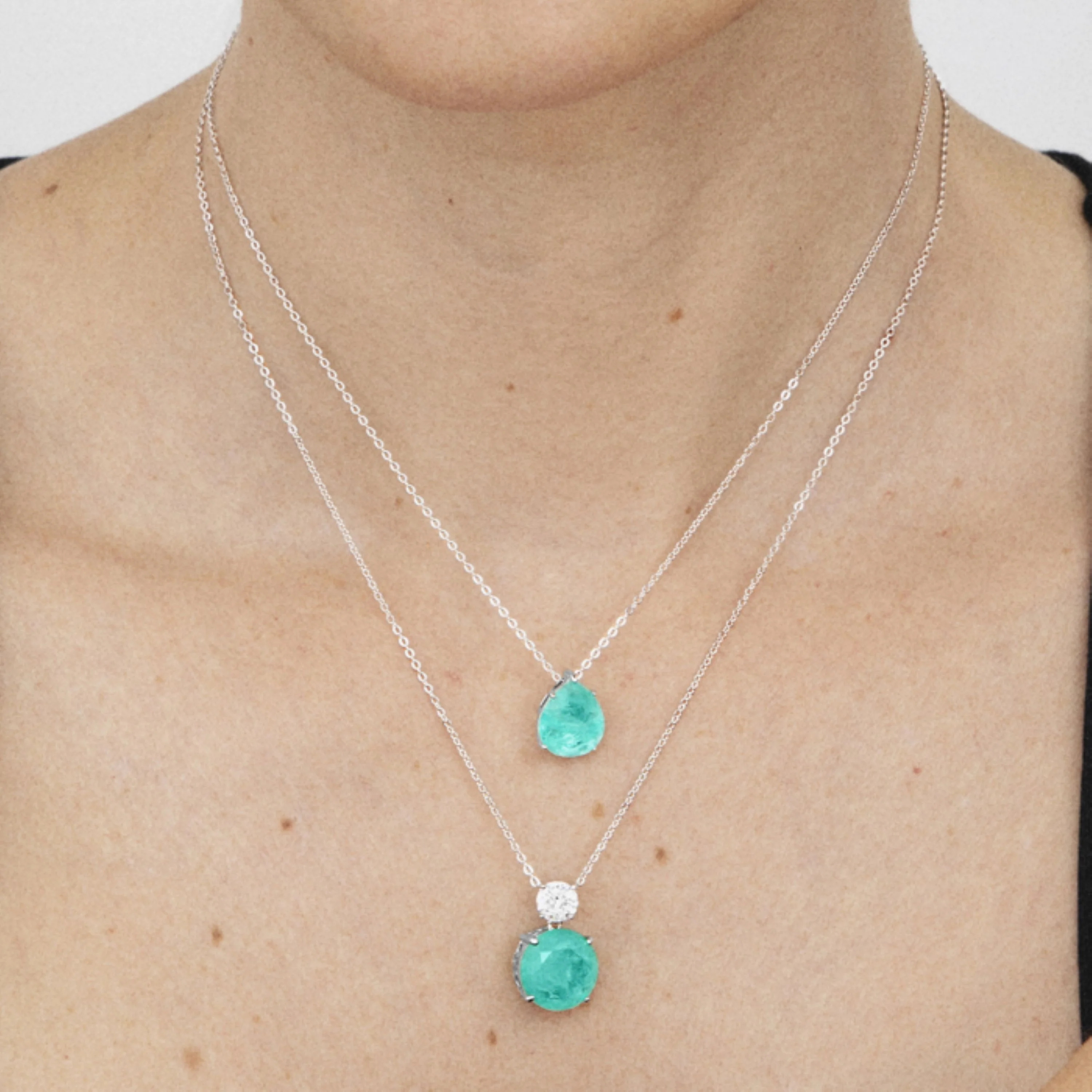 Collar de Plata de Ley 925 con Circonita Santa María Africana acabado en rodio - Geda - Image 4