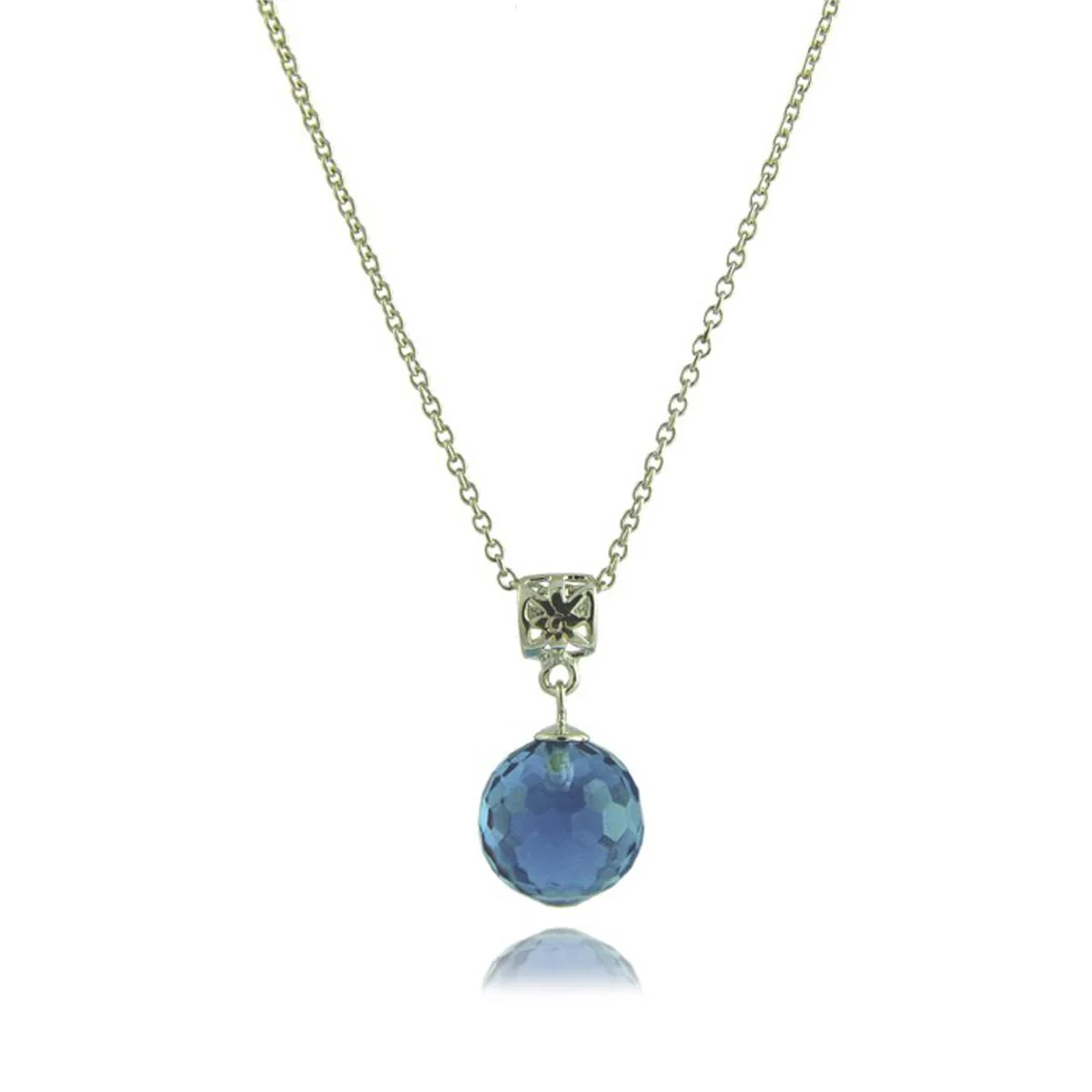 Collar plata y Bola CH azul claro - Geel AZUL