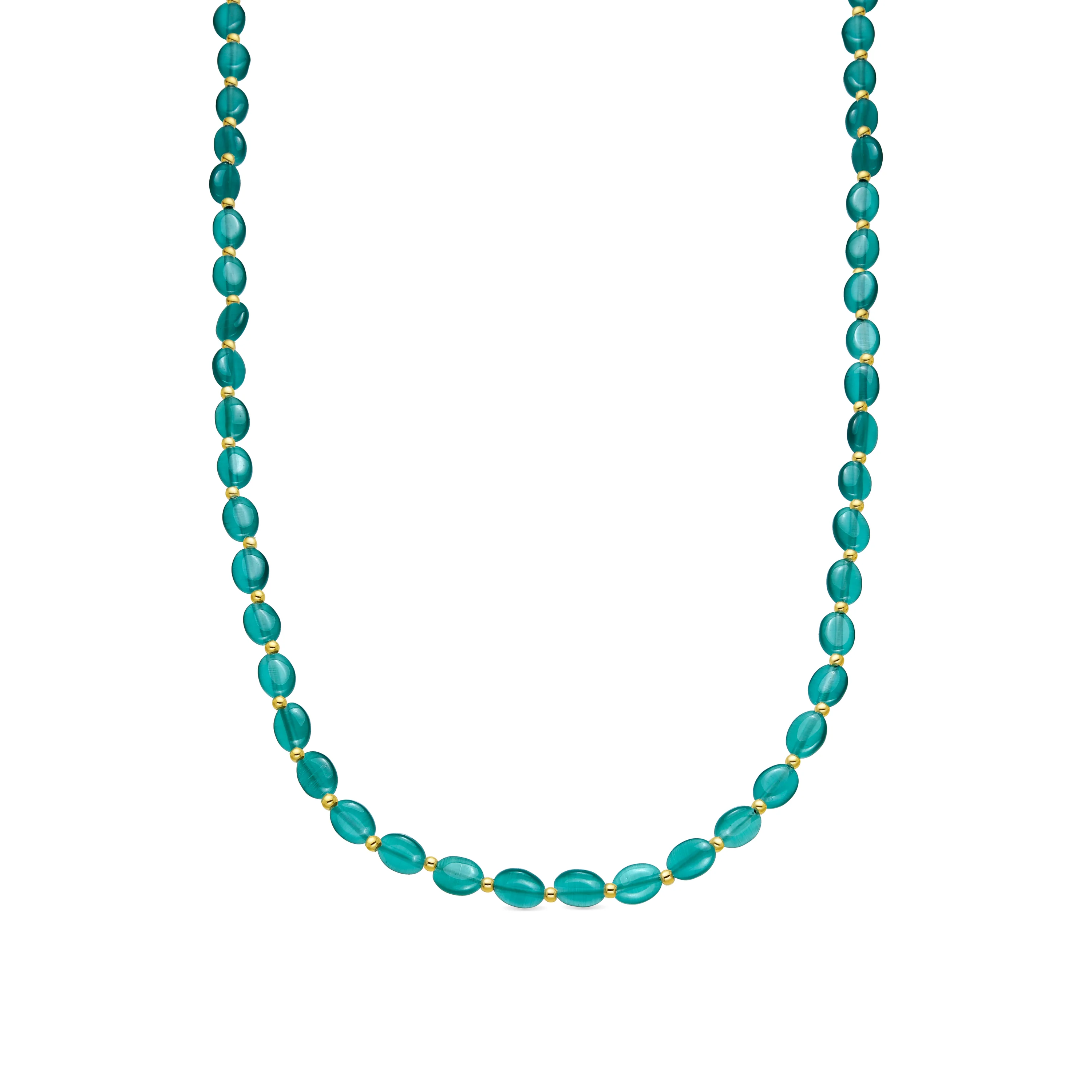 Collar acabado oro amarillo de 18k y Ojo de Gato Verde - Gorai