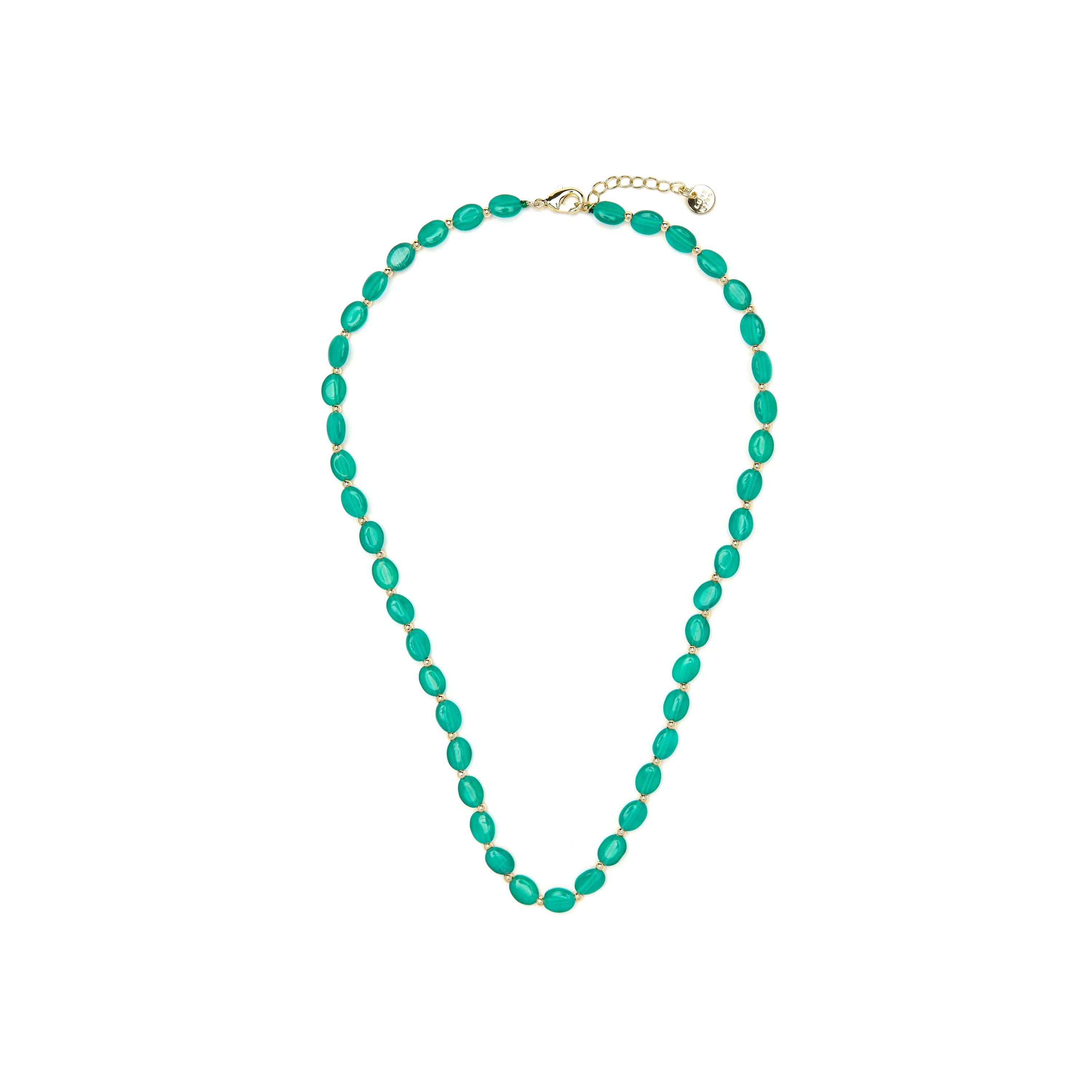 Collar acabado oro amarillo de 18k y Ojo de Gato Verde - Gorai - Image 3